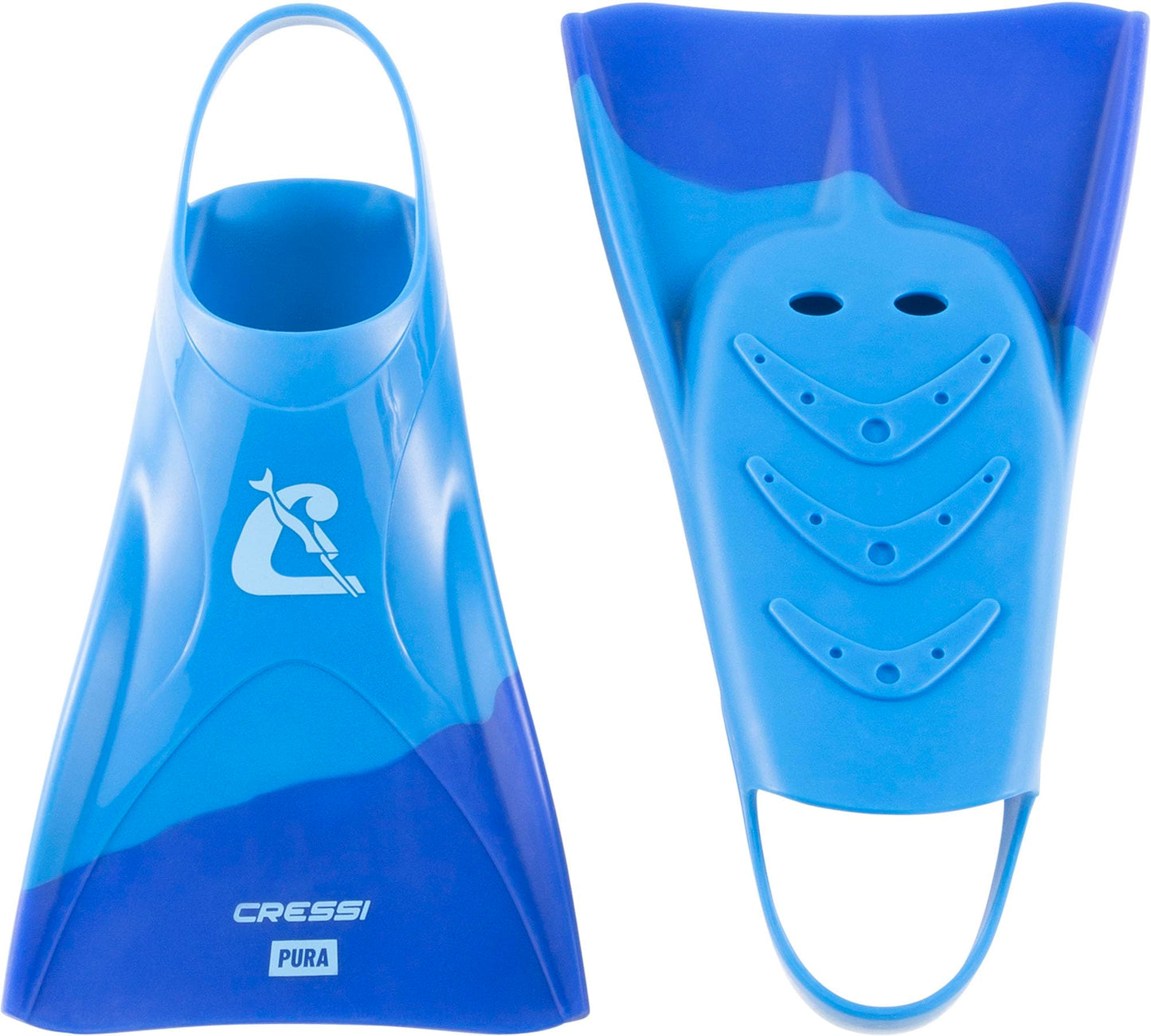 CRESSI Adult Swim Fins - Flexible Silicone for Comfortable and Durable Use, Blue/Azure, 35/38 - Pura: Designed in Italy