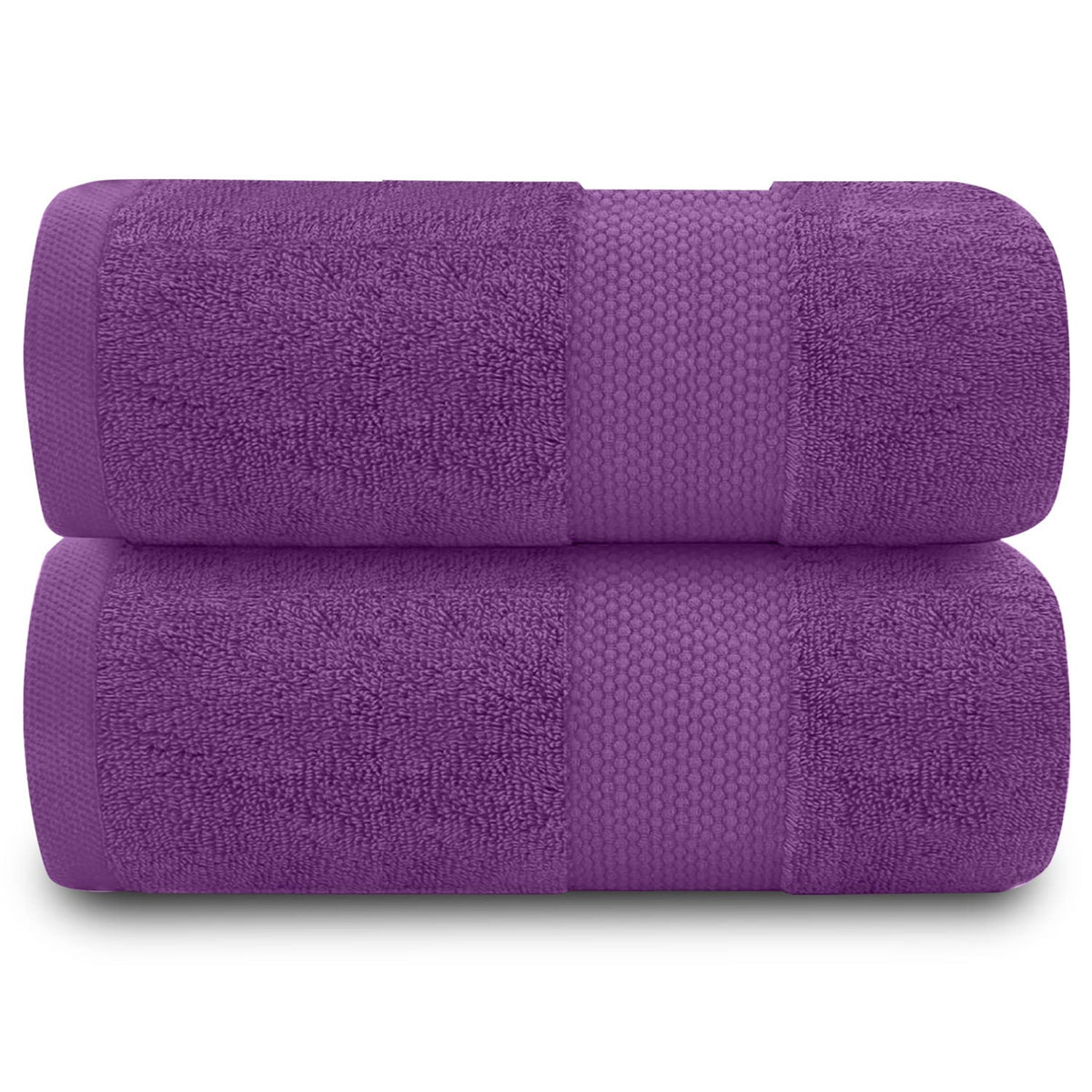 GC GAVENO CAVAILIA Fade Resistant Bathroom Set, 700 GSM Premium Quality Extra Absorbent 100% Cotton Towel, Egyptian, Purple, 2PK Bath Sheet
