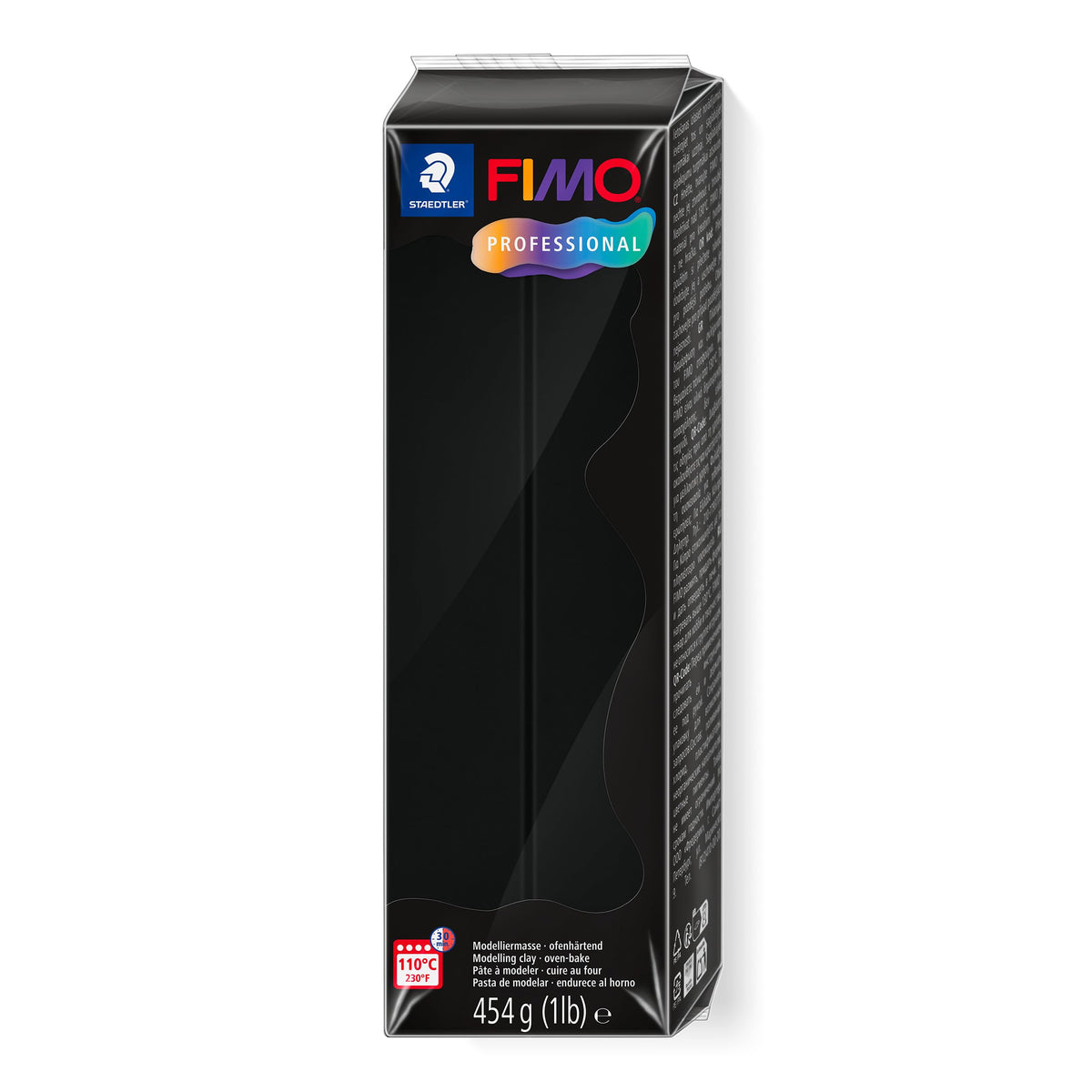 STAEDTLER 8041-9 FIMO Professional Oven-Hardening Polymer Modelling Clay, 454g - Black Single Block