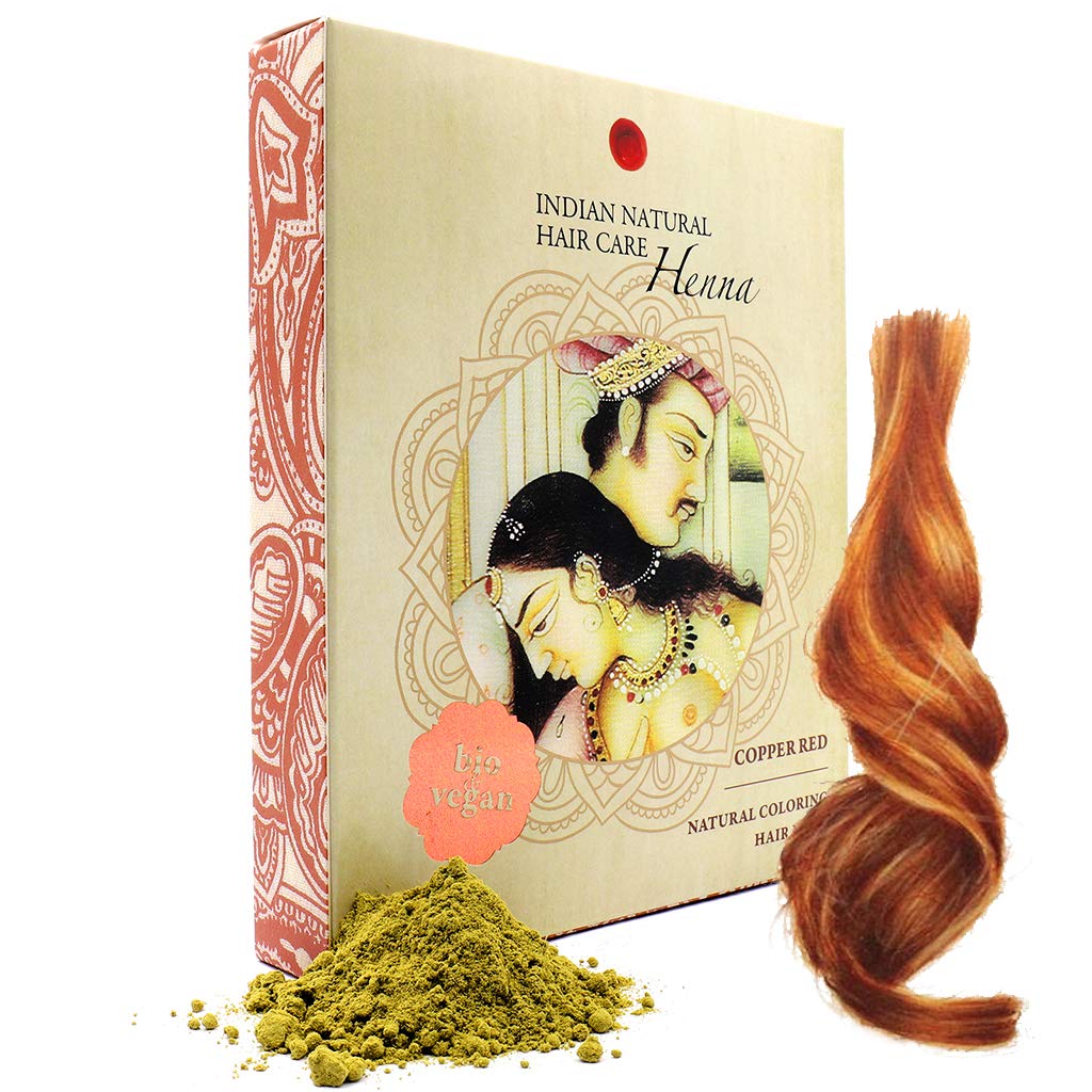 Henna Powder - Red Hair Dye - Fresh and Pure Organic - 200g - Indian Natural Hair Care (Copper red, 200g)