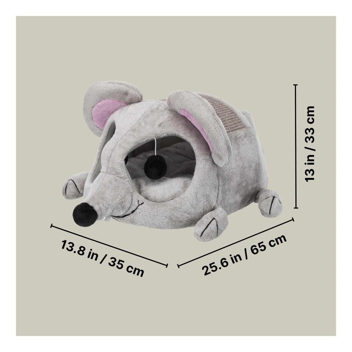 TRIXIE Lukas Cuddly Cave, 65 x 33 x 35 cm, Grey