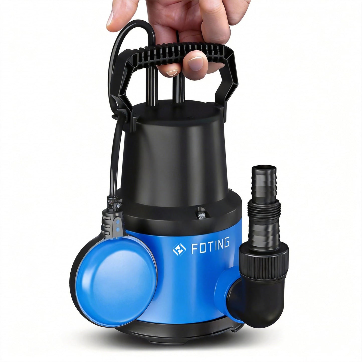 Submersible Water Pump 400W 8000l/h for Pool Draining, Clean/Dirty Water Pump with Float Switch, Drain Water Level Down to 7mm?Portable Sump Pump for