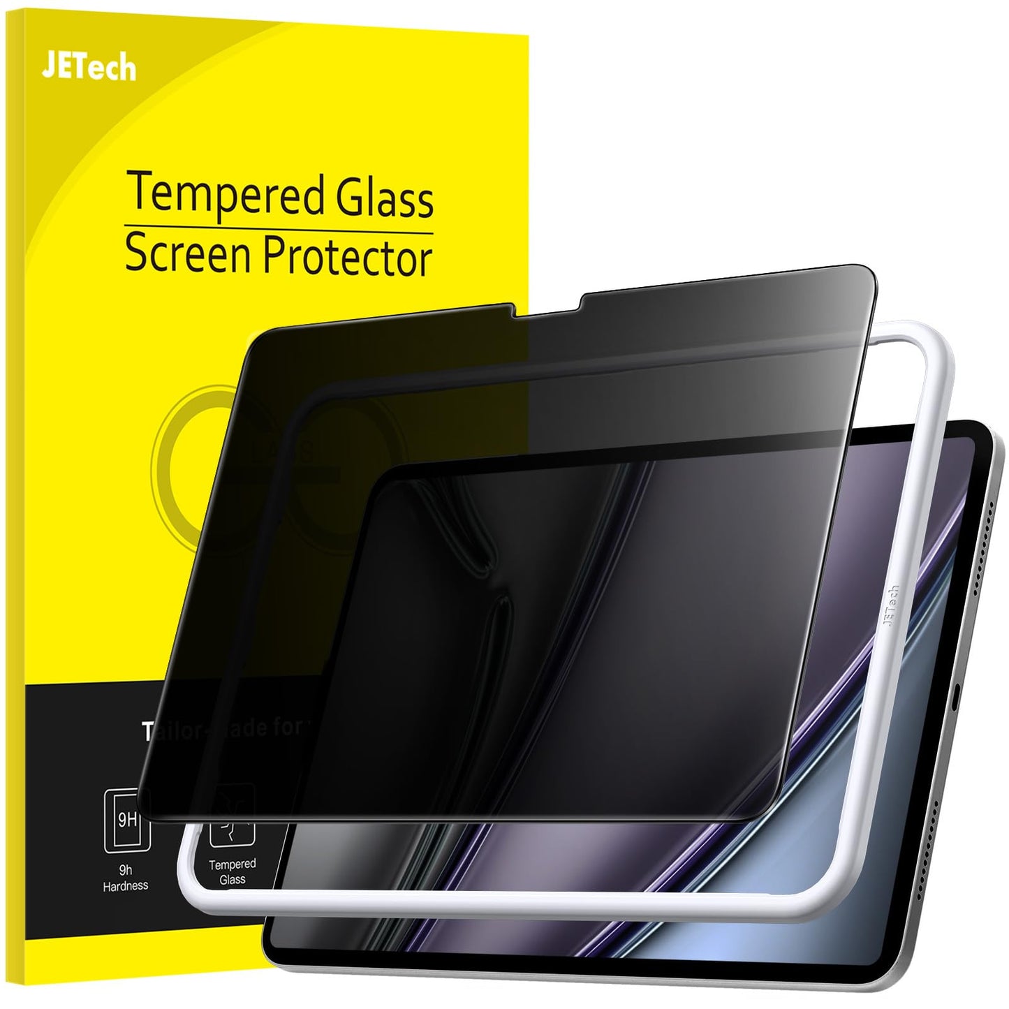 JETech Privacy Screen Protector for iPad Air 13-Inch M3/M2 (2025/2024) with Easy Installation Tool, Anti-Spy Tempered Glass Film, 1-Pack