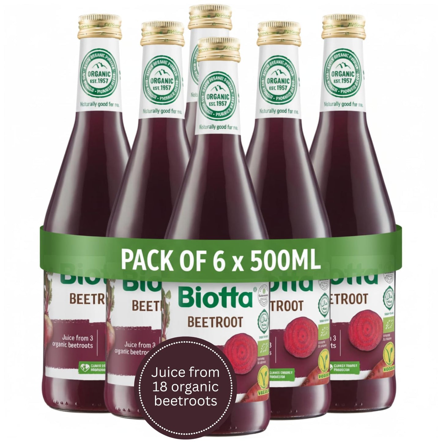 Biotta Beetroot Juice 500ml - Pack of 6 x 500ml