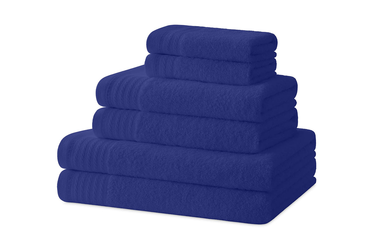 Degrees home Bath Towels - Towel Set - 2 Bath Towels, 2 Hand Towels and 2 Bidet Towels - 100% Cotton - 480 g/m2-2-30x50 / 2-50x100 / 2-65x130 - Navy