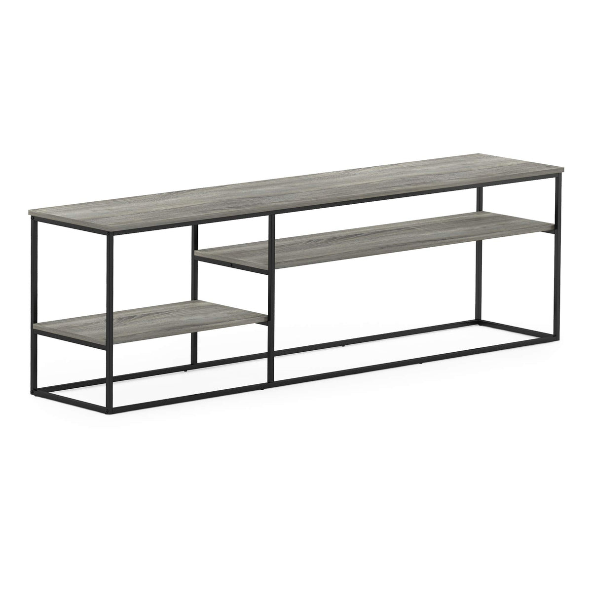 Furinno MORETTI Modern Lifestyle TV Stand, Entertainment Center for TV up to 78 Inch, for Living Room, Bedroom, Grey Oak