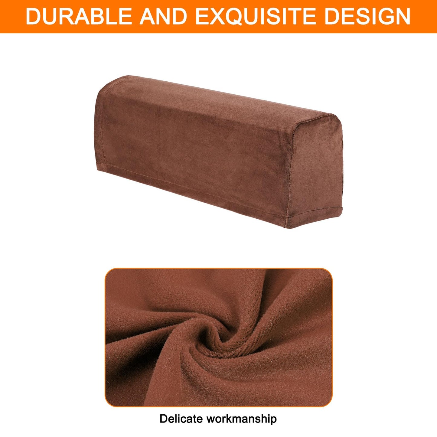 sourcing map Stretch Sofa Armrest Covers Coffee 2 Pcs