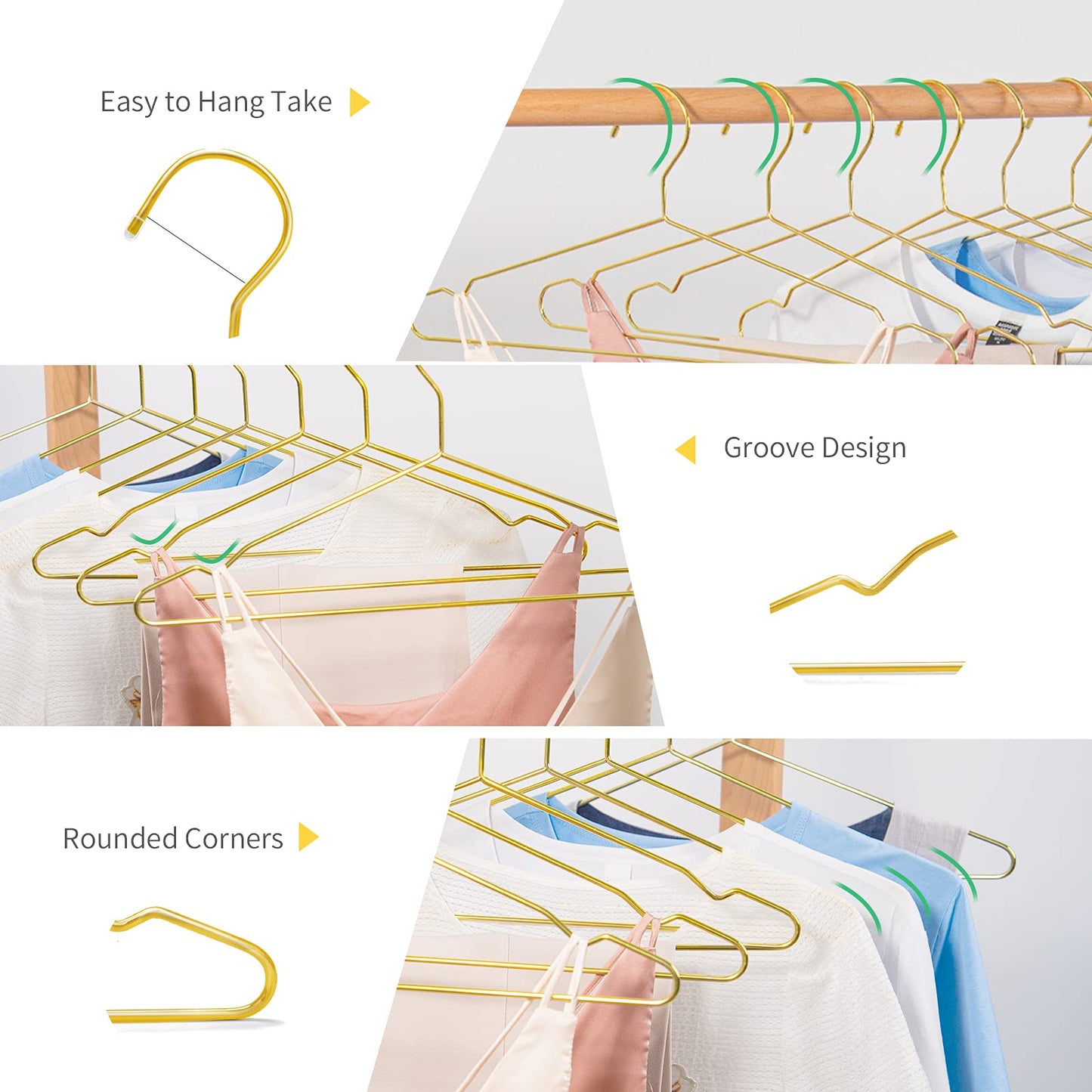 Nature Smile 45CM Heavy Duty Metal Hangers, Space Saving suit Hangers, Metal Clothes Hangers, Coat Hanger