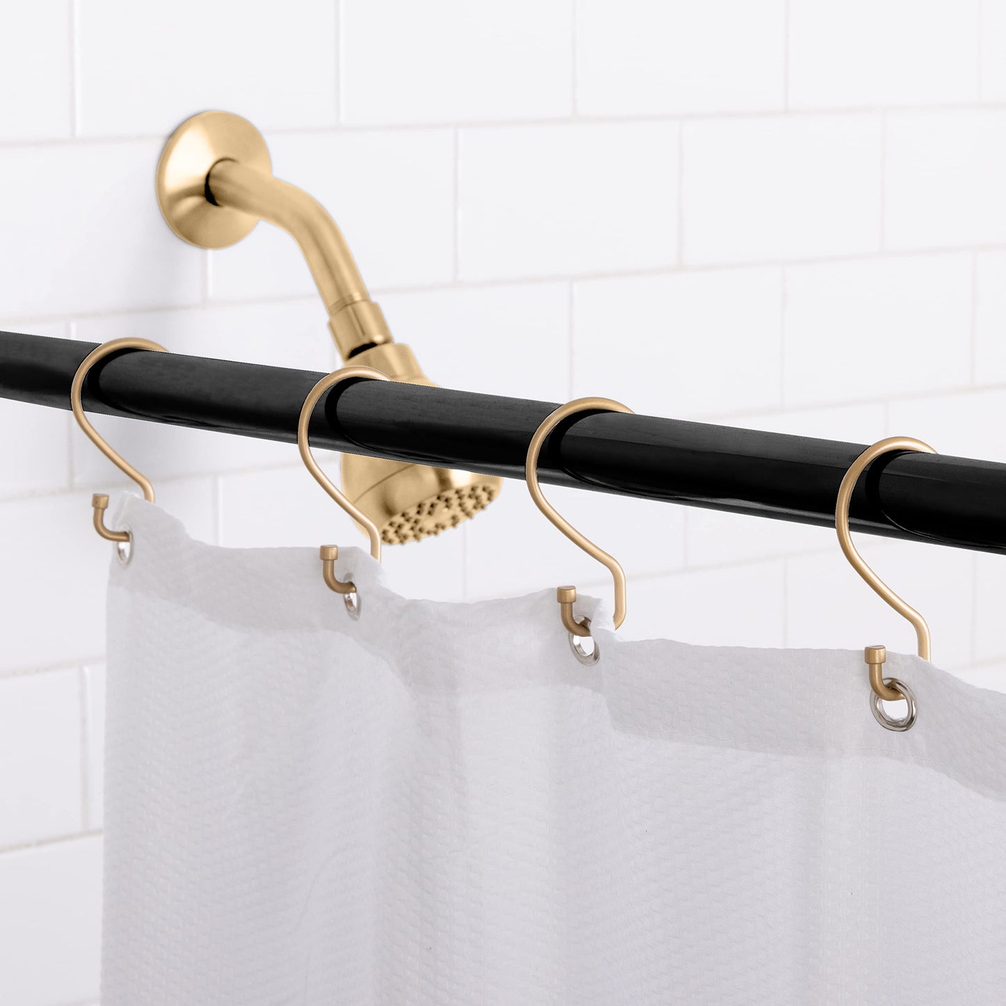 Bath Bliss 12 Pack Shower Curtain Rings | Dimensions: 3.1" x 1.8' x 0.24" | S Shaped Design | Fits Over Standard Size Shower Rod | Easy to Install