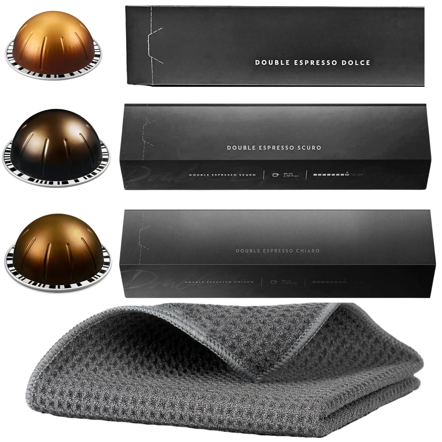 Wishesla Vertuo Coffee Pods Compatible with Vertuo Coffee Machines by Nespresso - Includes 3 Sleeves of Double Espresso Pods (80ml): Intensity 5, 8,