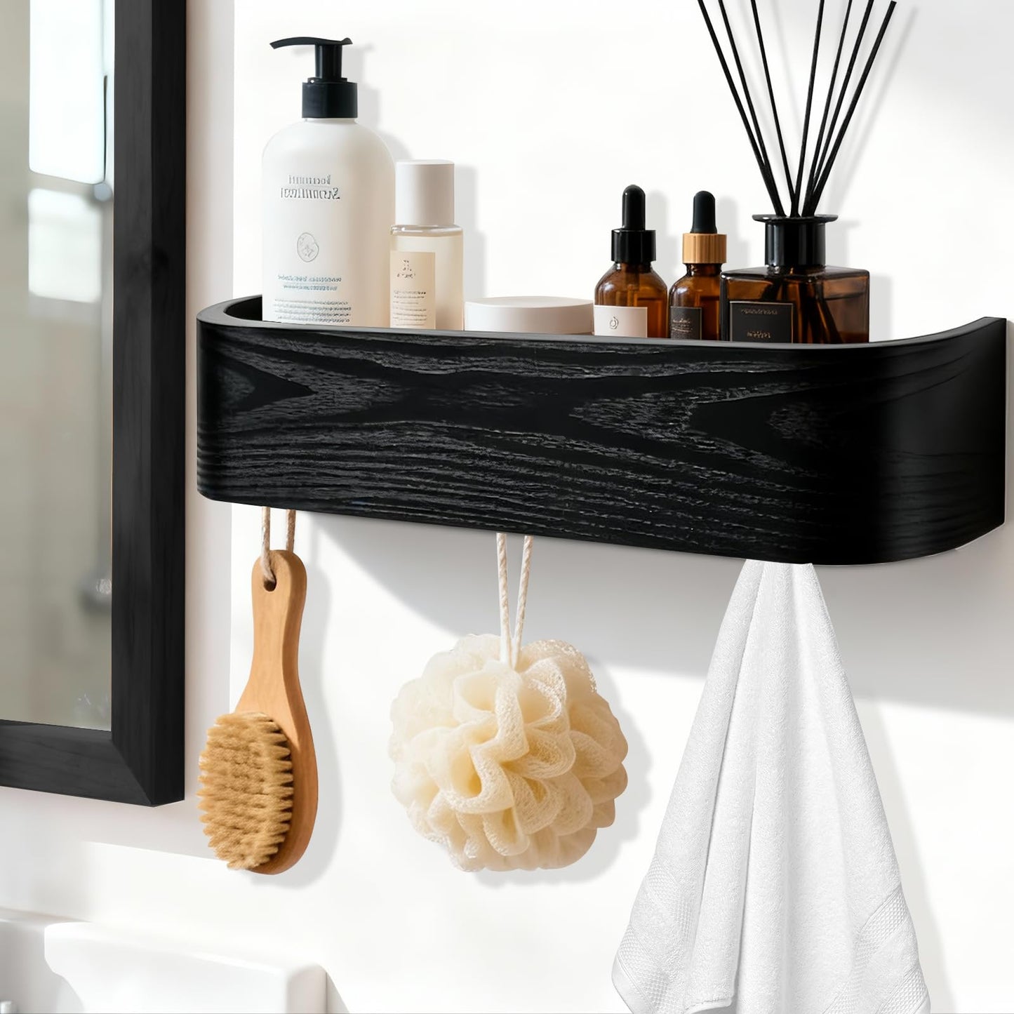 Topfinder Coat Rack with Shelf Wall-Mounted Organizer with 5 Hidden Hooks
