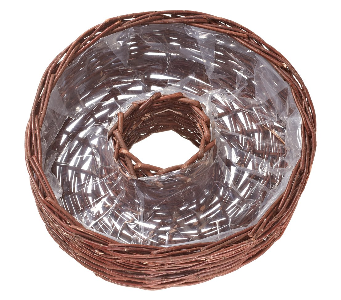 Dehner Korbring Wicker with Film for Planting, Height 12 CM, Diameter: 40 CM, Wicker