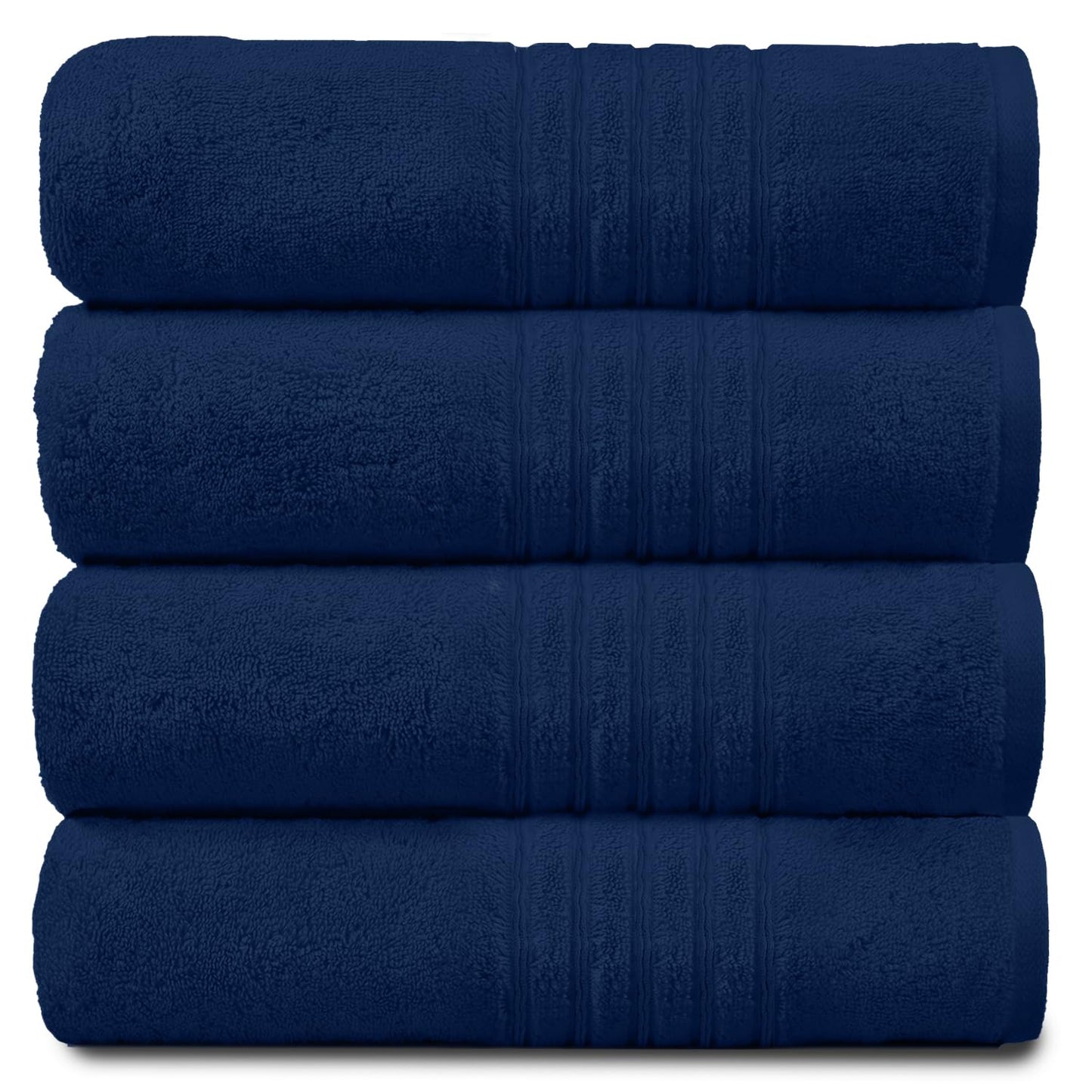 GC GAVENO CAVAILIA 4 PK Extra Large Bath Sheet, Water Absorbent Cotton Towels, 450 GSM Quick Dry Towels Set, Navy