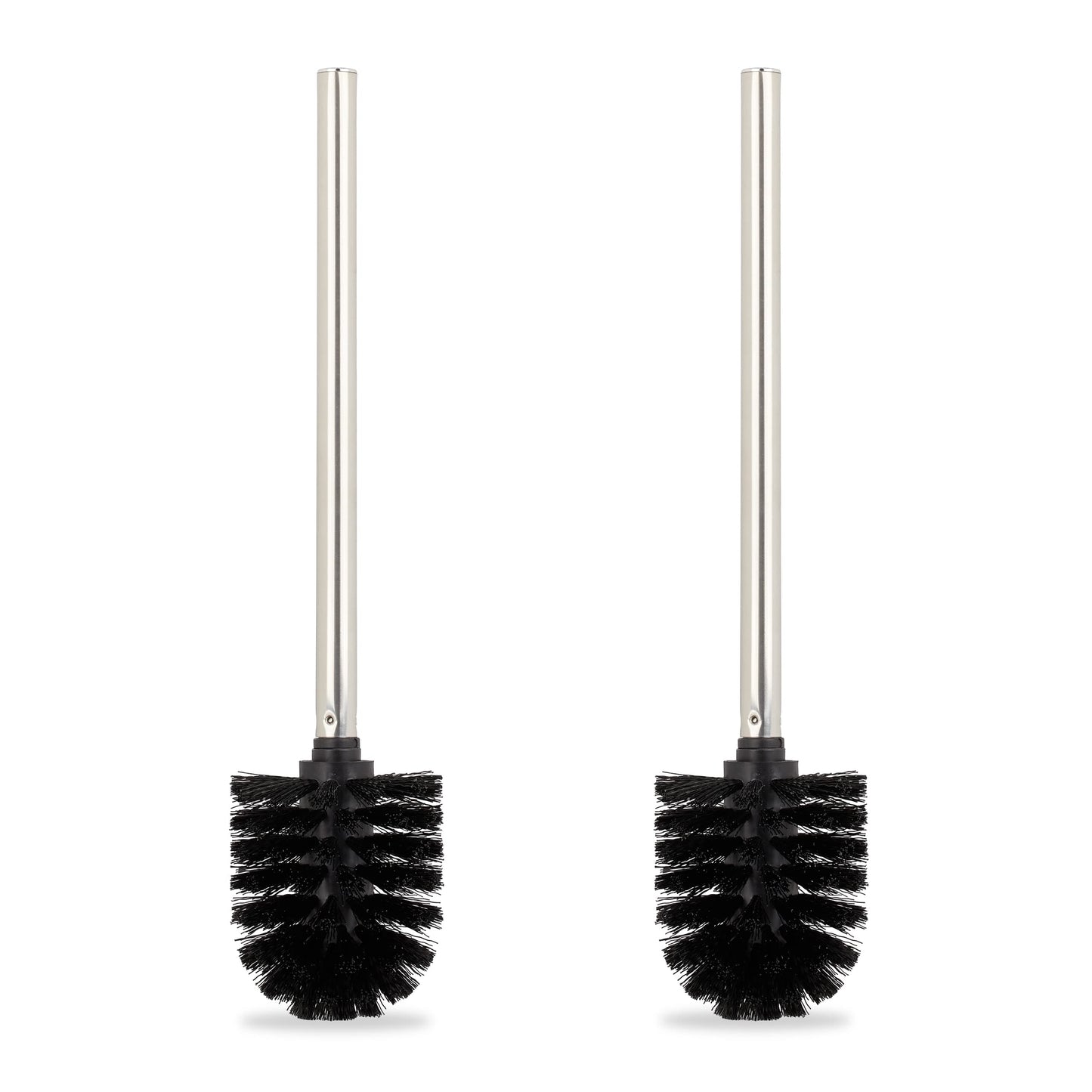 Relaxdays Toilet, Set of 2, Loo Brushes, WC, Removable Head, Bristles, No Holder Included Black 36 x 8 cm