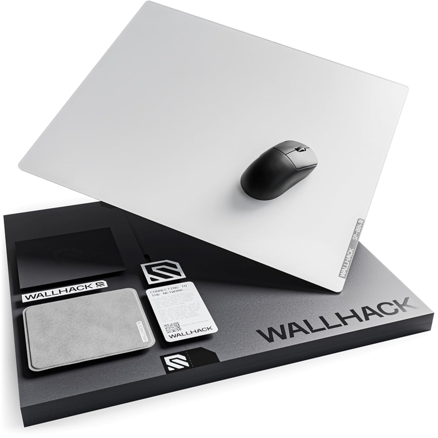 Wallhack SP-004 Glass Gaming MousePad - Professional Esport Mouse Mat w/Specialty Surface for Top Speed and Control, Large Tempered Glasspad with Full