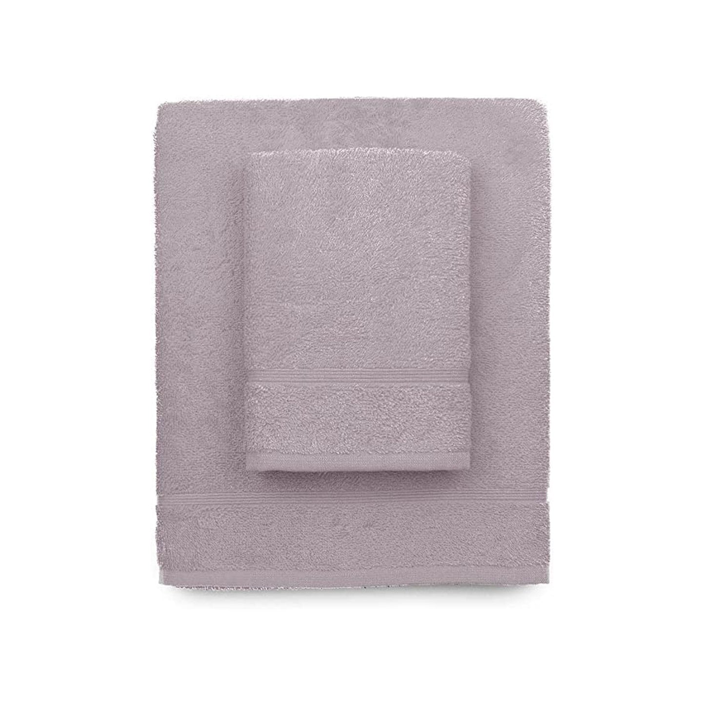 zer0bed, Lilac Bath Towels, Set of 2 Bath Towels, Face Towel, Bidet Towel, Plain Colour, Lilac, 100% Cotton, Set of 2