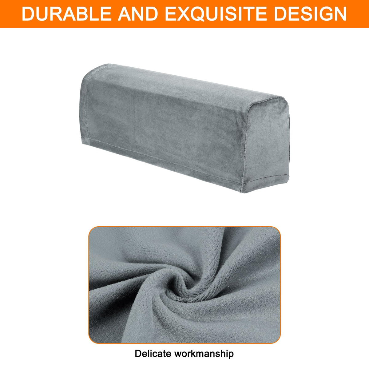 sourcing map Stretch Sofa Armrest Covers Dark Gray 2 Pcs
