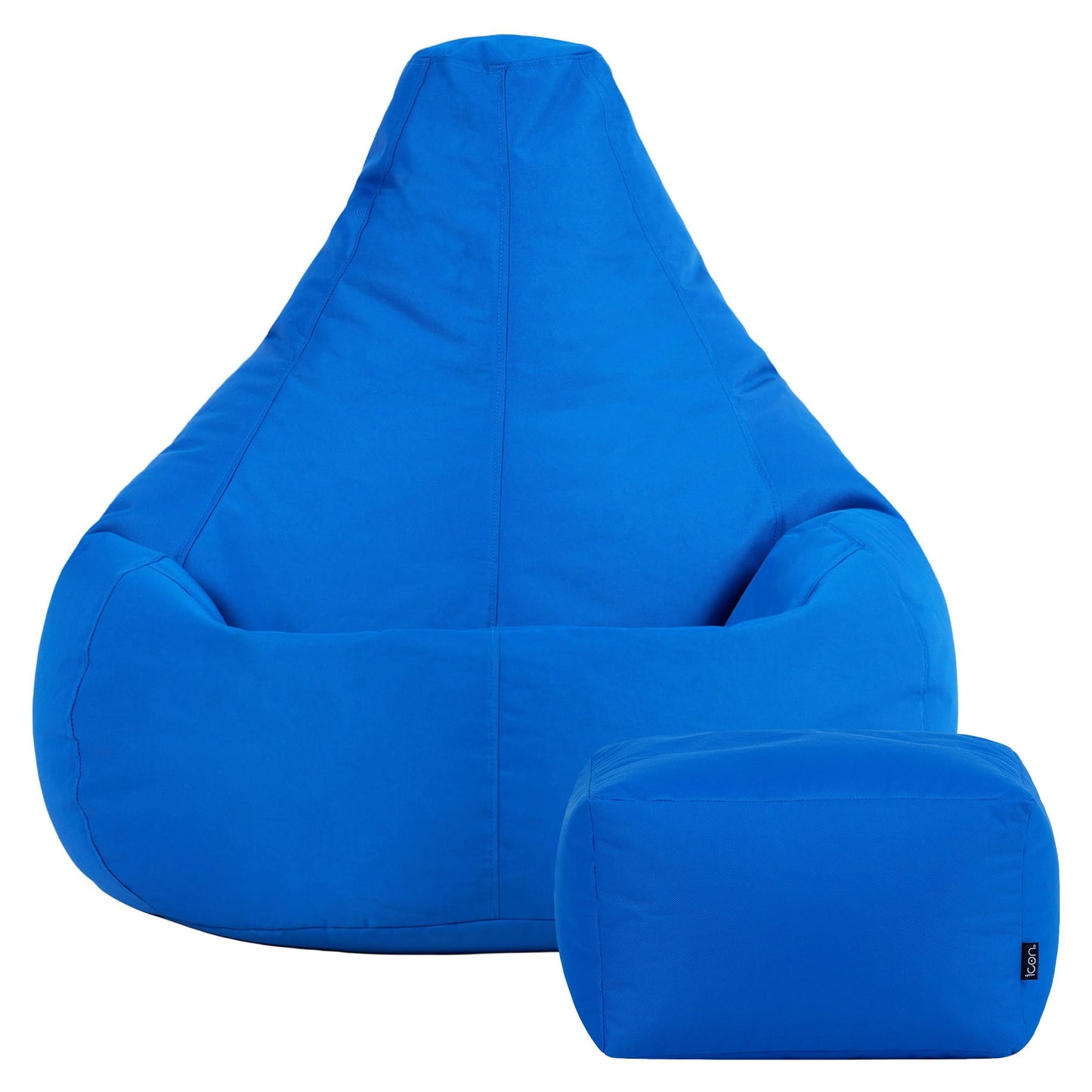 Bean Bag Bazaar Outdoor Bean Bag & Footstool with Filling Included, Blue