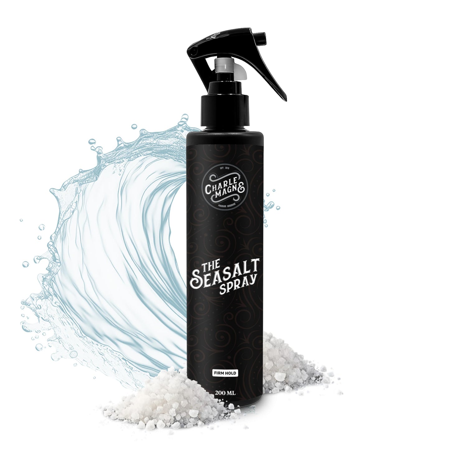 Charlemagne Sea Salt Spray for Hair - 200 ml, Firm Hold - Salt Spray for Effortless Beach Waves - Strong Hold Sea Mineral Mist for Tousled Texture