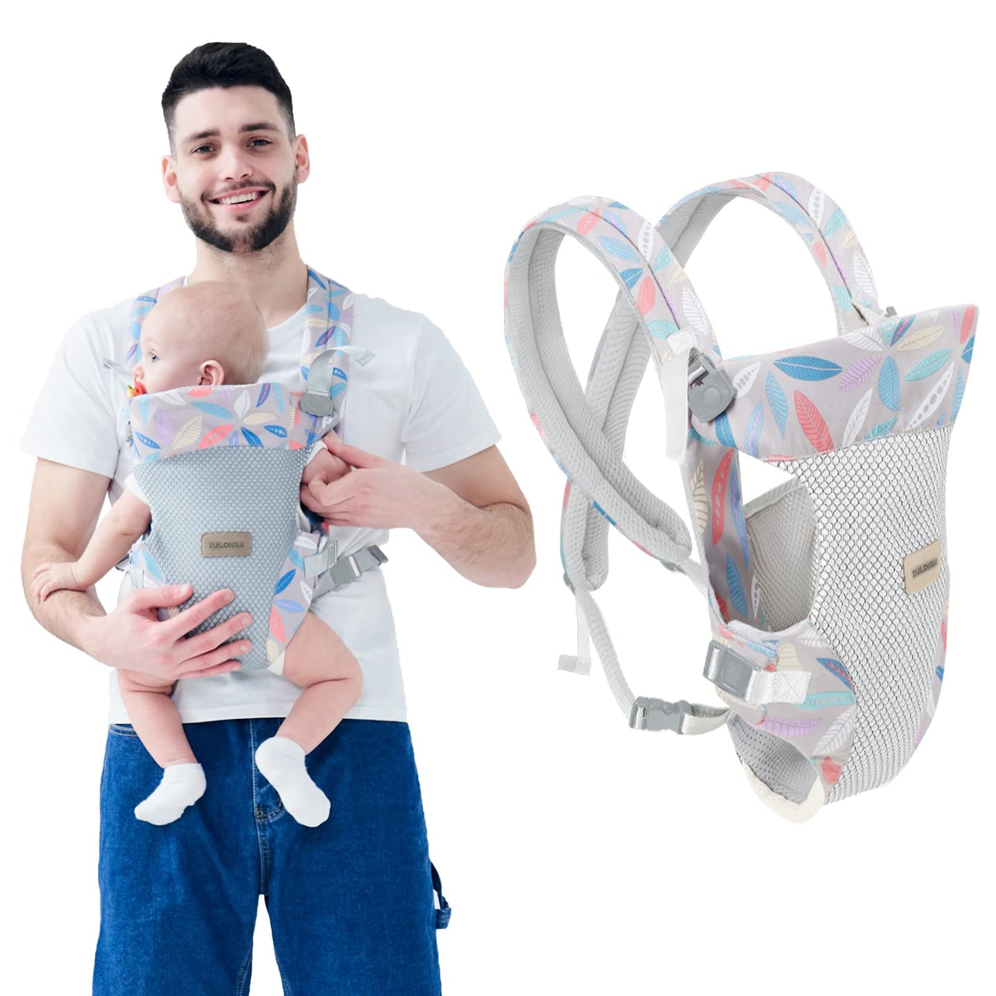 IULONEE Baby Carrier Wrap Convertible 4 in 1 Multi-Functional Waist Stool Infant Carrier Baby Sling Lightweight Babies Backpack Carrier for 5-20kg