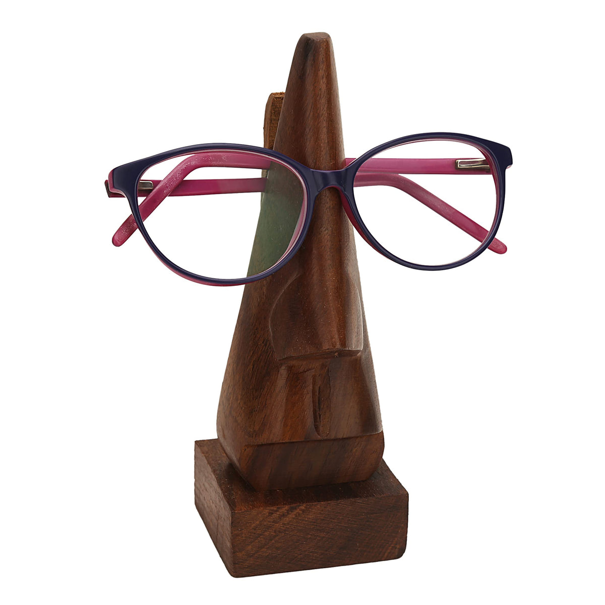 raajsee Glasses Stand Classic Hand Carved Rosewood Nose-Shaped Wooden Glasses Holder For Men Eyeglass Spectacle/ Eyewear Display Holder Stand