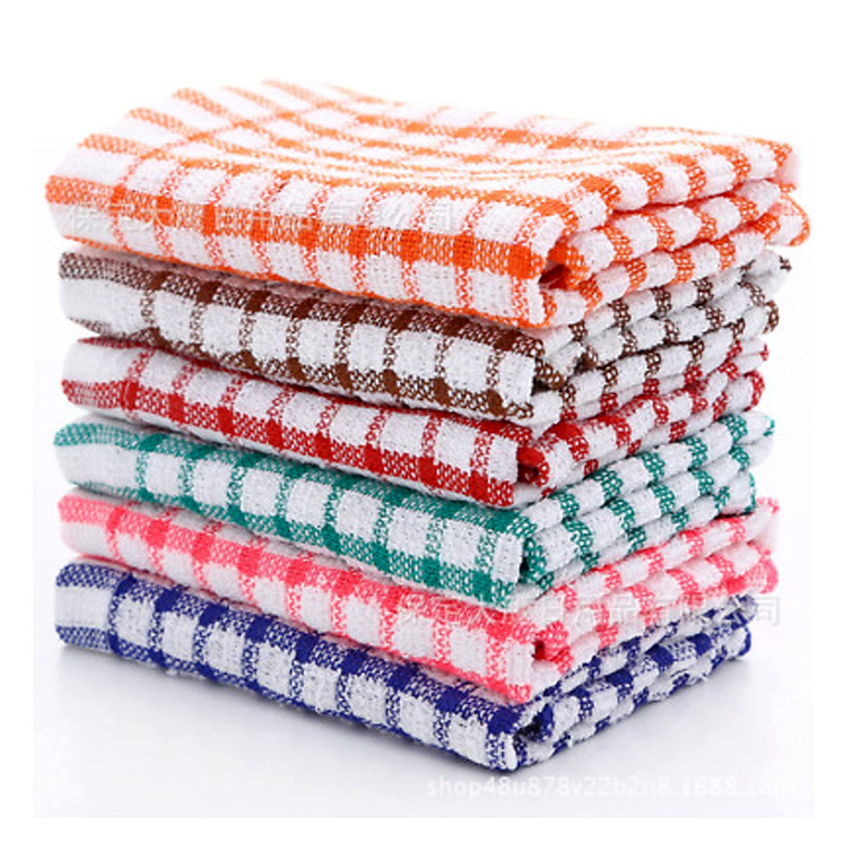 MAS International Kitchen Terry Tea Towel 100% Pure Cotton Absorbent Long Lasting Soft Touch Dish Towels, Tea Towels, Bar Towels Pack of 12