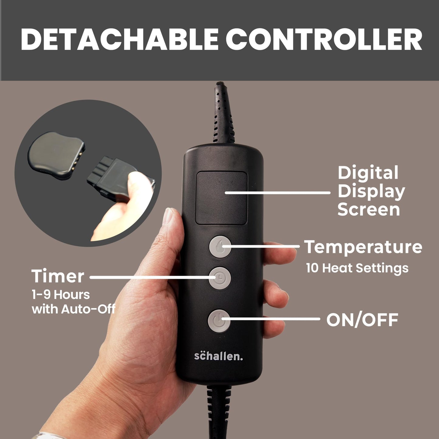 Schallen Waffle Soft Fleece Heated Electric Throw Over Blanket Honeycomb Overblanket with Timer and 10 Heat Settings for Sofa and Bed | Machine