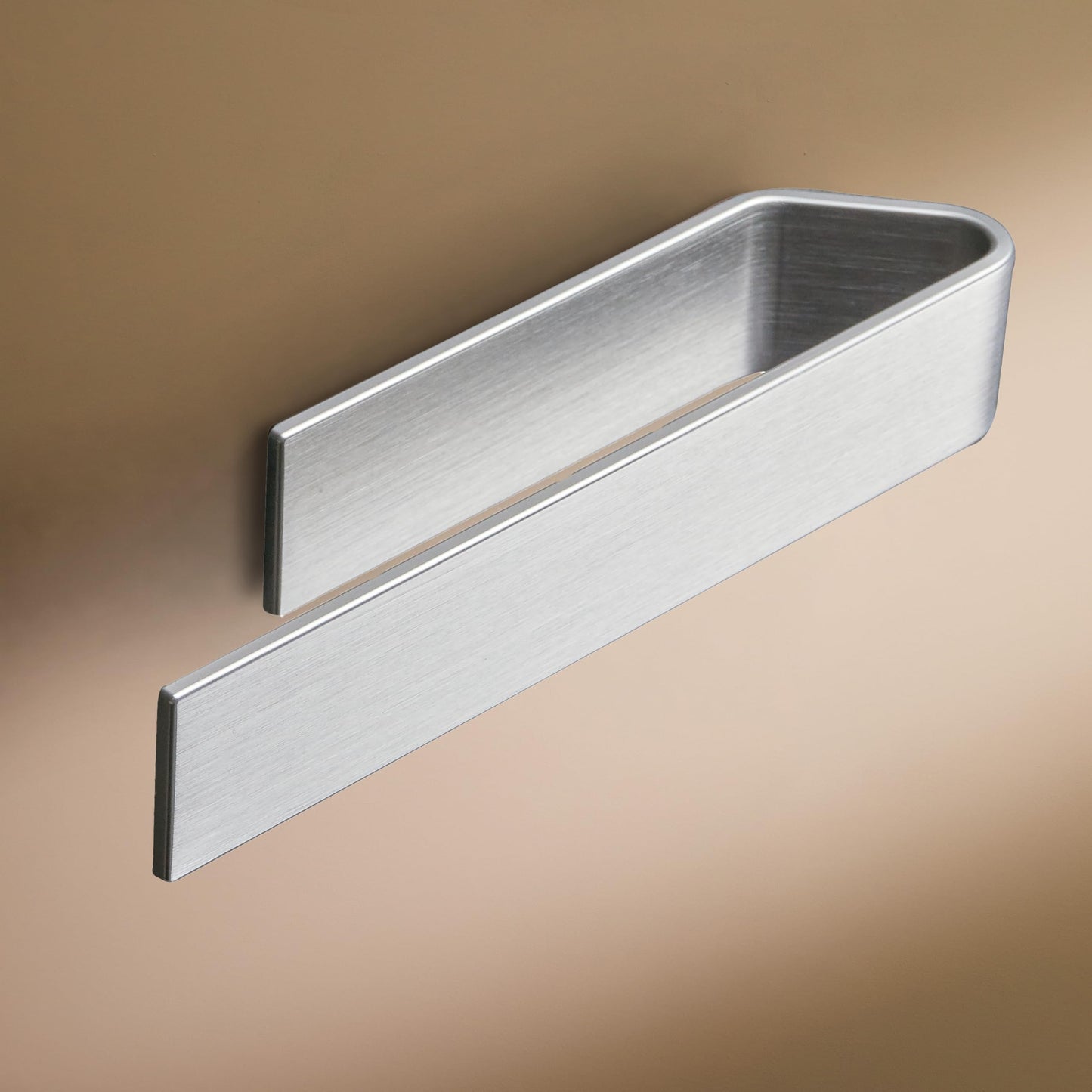 Designfactory Hamburg Towel Rail | Self Adhesive Towel Holder | Towel Rail for Bathroom and Kitchen | 22 cm | Modern Design | Silver Grey