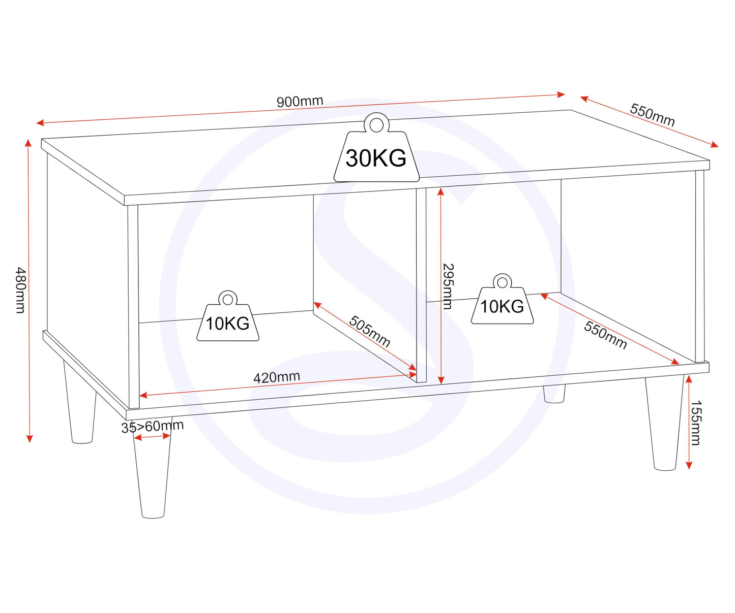 Seconique Tessa 1 Door Coffee Table in Natural Oak Effect