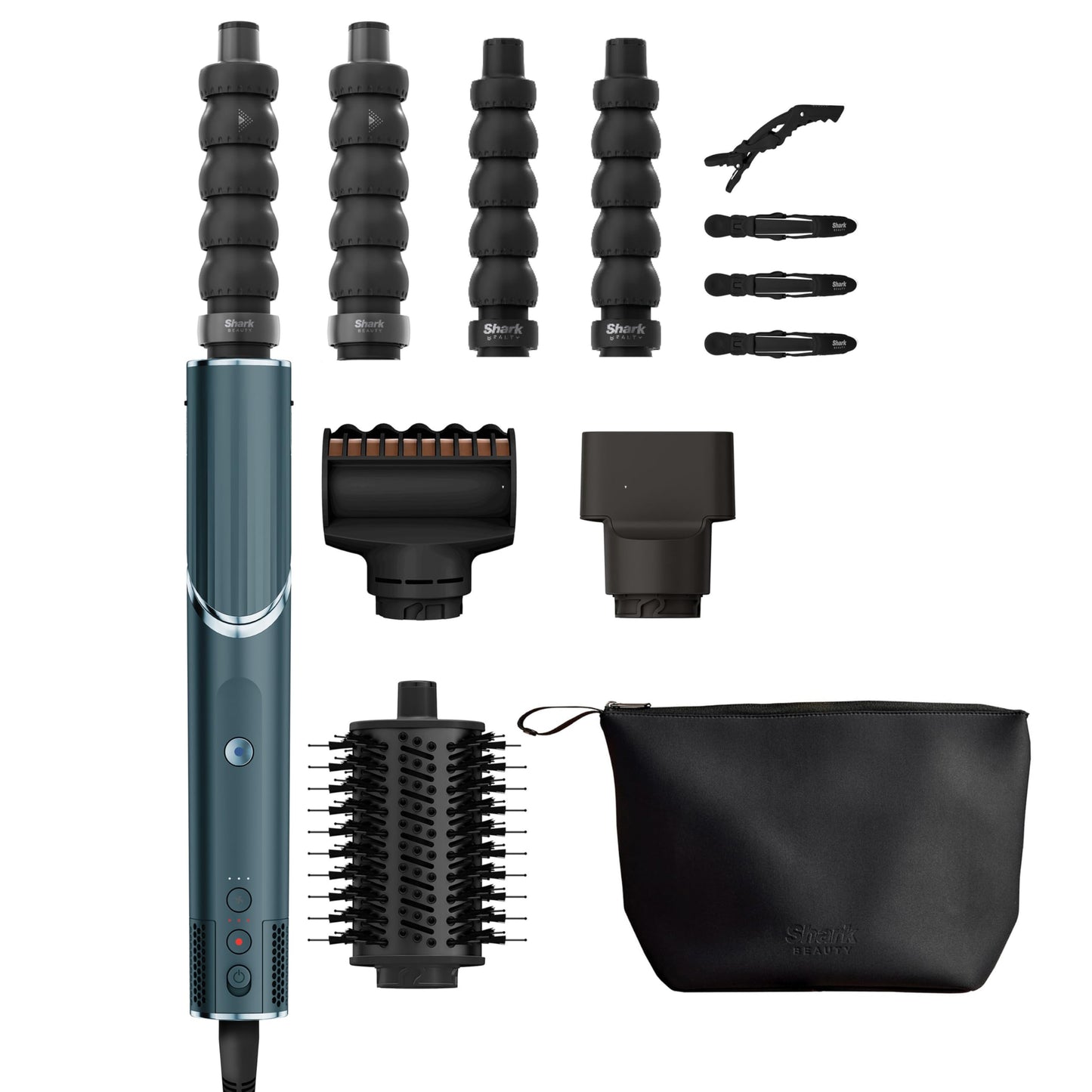 Shark FlexStyle 5-in-1 Air Styler & Hair Dryer, Auto-Wrap Curlers, FrizzFighter Finishing Tool, Oval Brush, Concentrator, Clips & Storage Bag, No Heat