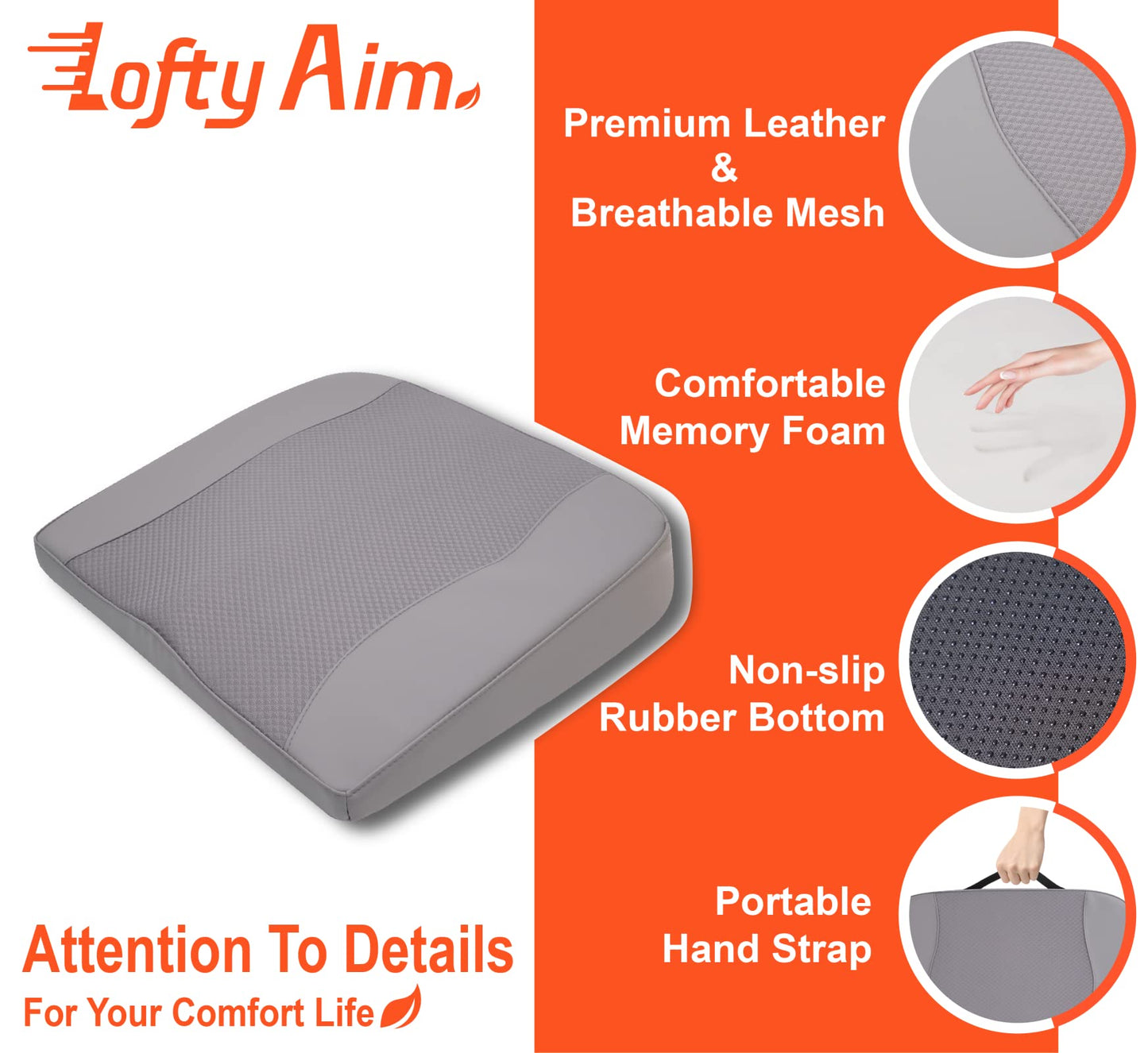 Lofty Aim Car Seat Cushion, Memory Foam Car Seat Cushions for Long Driving