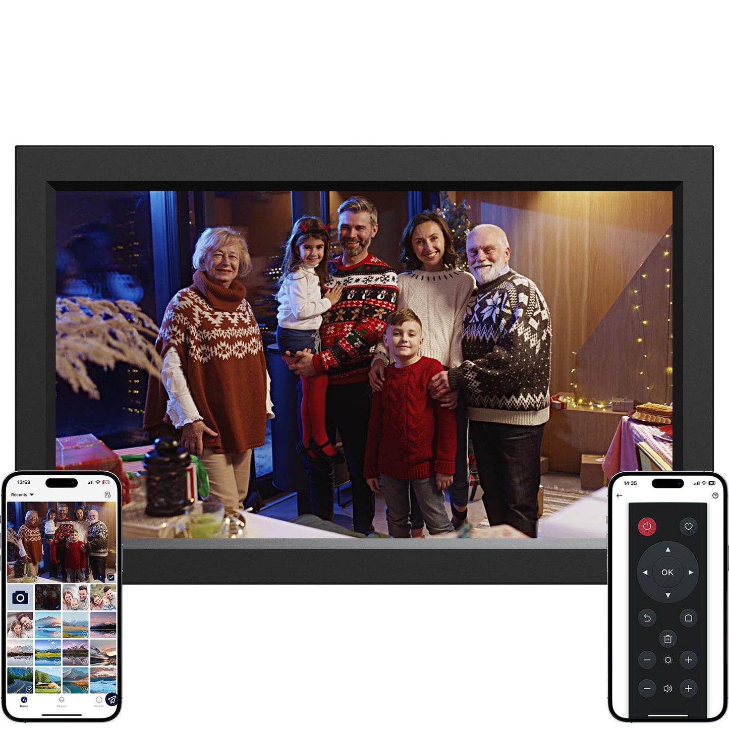 Ckypad 15.6 Inch WiFi Digital Photo Frame,1920x1080 IPS HD Touch Screen,64 GB Digital Picture Frame,Auto-Rotate,Wall Mountable,Electronic Photo Frame