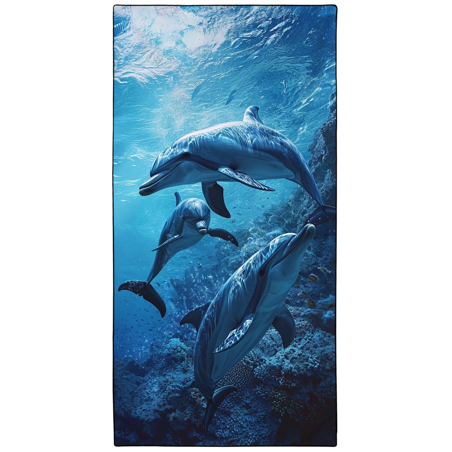 YISUMEI Ocean Dolphins Beach Towels for Adults Extra Large 180 x 90 cm, Microfibre Quick Dry Towel for Travel Swimming Camping Sports