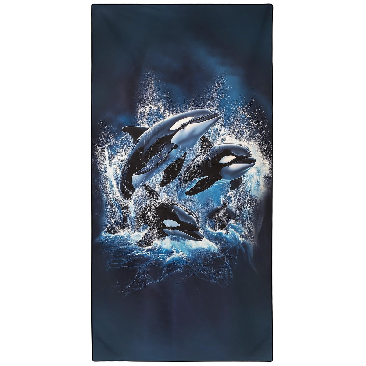 YISUMEI Jumping Whales Beach Towels for Adults Extra Large 180 x 90 cm, Microfibre Lightweight Quick Dry Towel for Swimming Pool Cruise Travel Sports