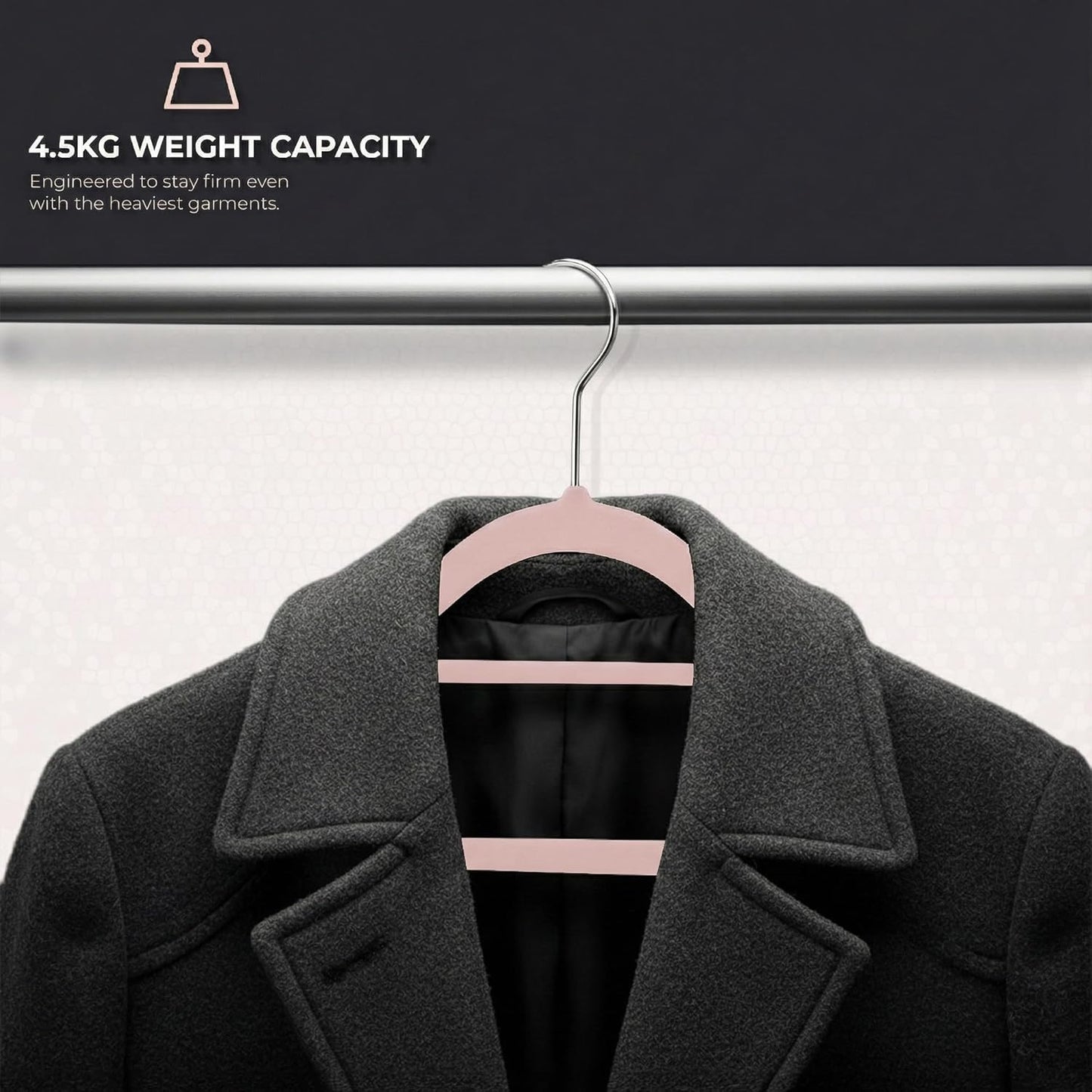 Roe Tenpo Coat Hangers, 20 Pack | Velvet Hangers for Clothes with Tie Bar & 360° Hook | Durable & Sturdy | Non-Slip, Space-Saving Design for Shirts
