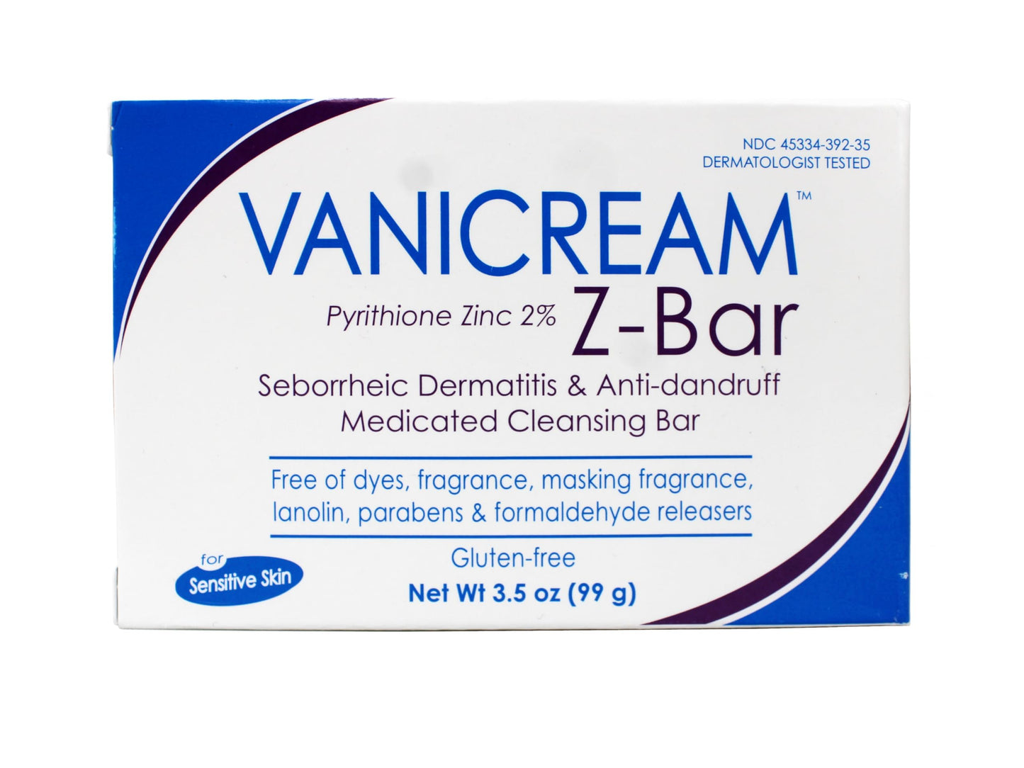 Vanicream Z-Bar | Medicated Cleansing Bar for Sensitive Skin | Maximum OTC Strength Zinc Pyrithione 2% | Helps Relieve Itching, Redness, and Flaking |