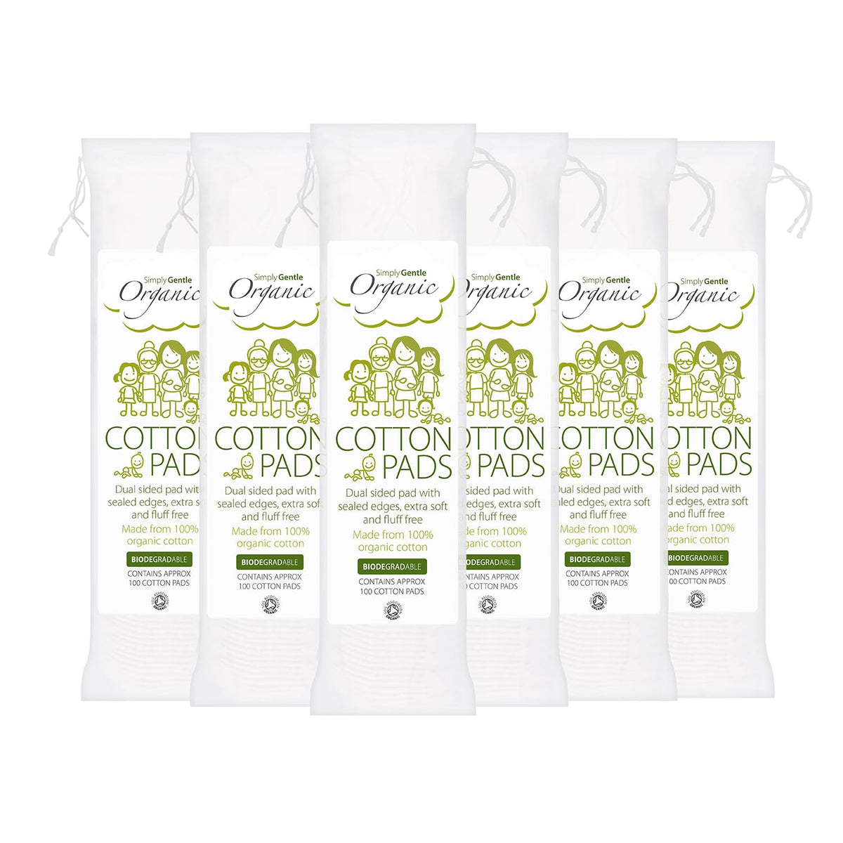 Simply Gentle Organic Cotton Pads with Soft Sealed Edges - for Baby's Sensitive Skin - Makeup Remover - Newborn Baby - Pure Cotton Pads for Cleansing