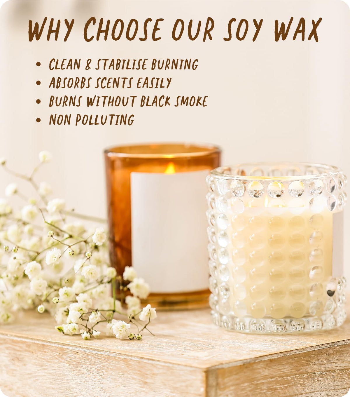 Soy Wax Flakes 10KG, BOYUJK Premium Natural Candle Wax, 100% Soy Wax for Candle Making from Organic Farm, No additives, Harmless and Pure