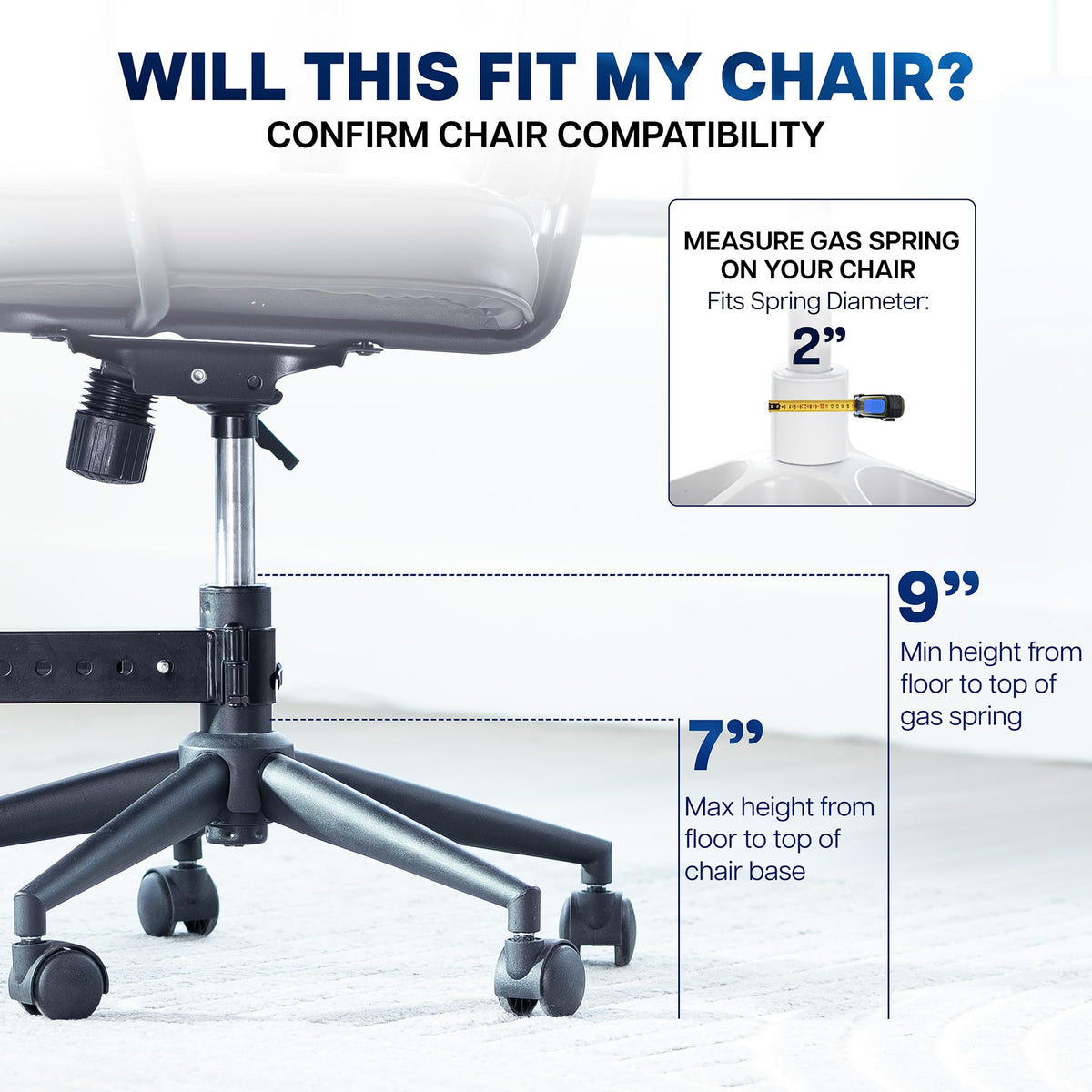 VIVO Black Retrofit Footrest for Office Chair, Chair-REST1