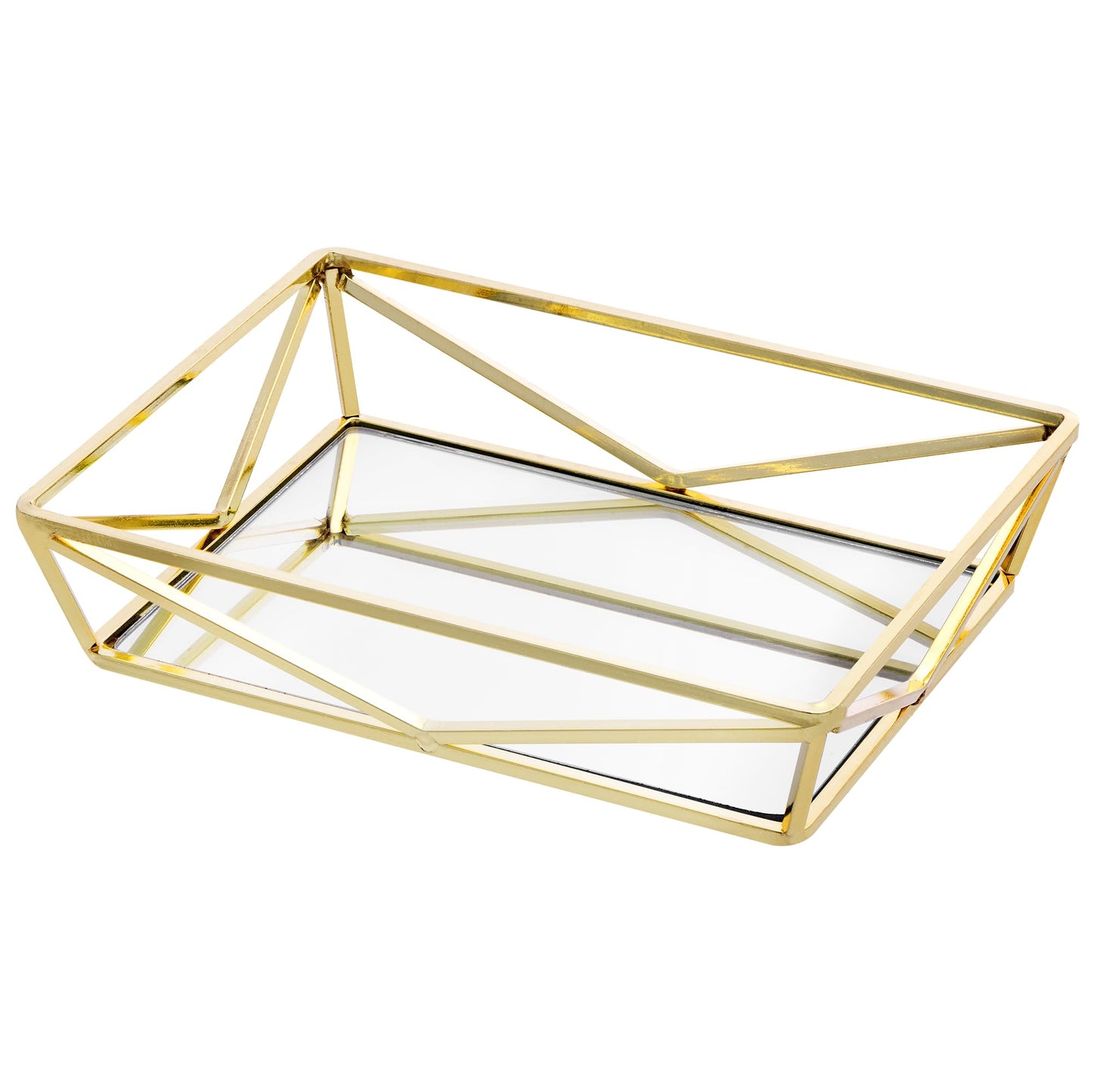 Navaris Mirror Vanity Tray - Dressing Table Organiser Trays - Decorative Mirrored Tray for Vanity Bathroom - Jewellery Perfume Organiser - 30x30cm