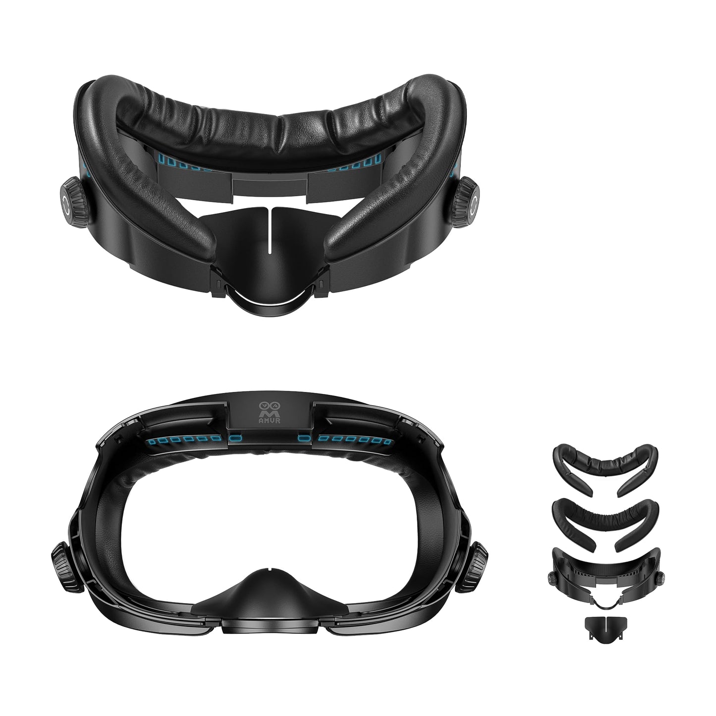 AMVR FC4 Upgraded Face Cover Pad Facial Interface Compatible with Meta/Oculus Quest 3 Accessories, with Knob Adjustable, with PU Face Cushion and