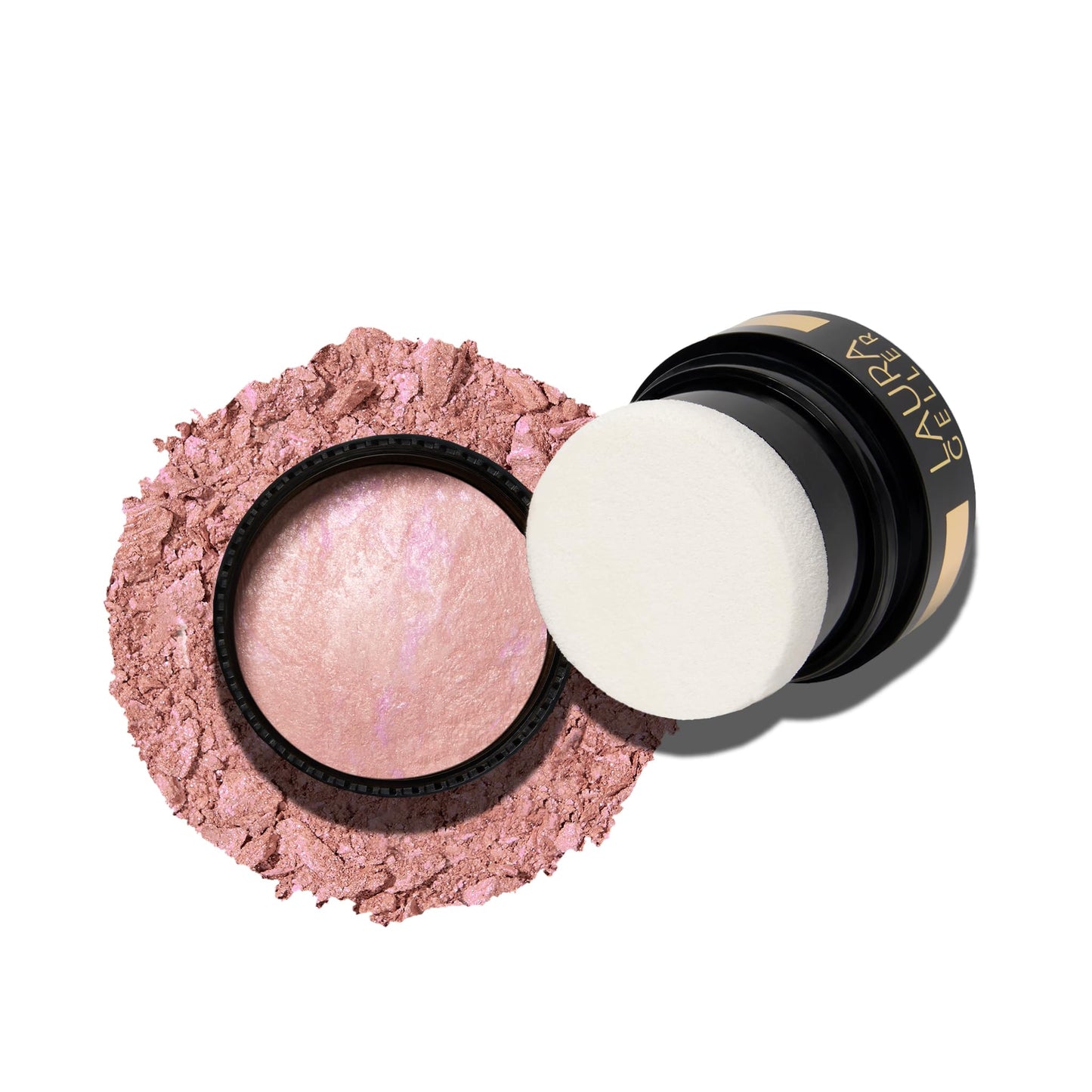 LAURA GELLER NEW YORK Baked Blush-n-Brighten Marbleized Blush for Cheeks - Natural Finish - Buildable Color (201 Ethereal Rose To Go)