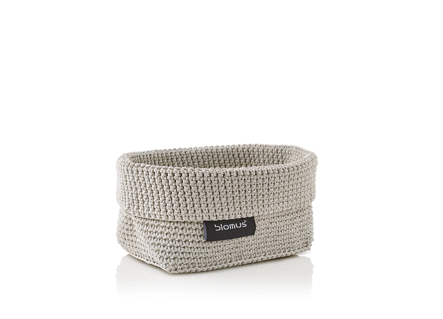 Blomus - TELA 68883 Crochet Basket M Synthetic Fibre Sand, Basket for Storage, High-Quality Workmanship, Exclusive Look, Ideal for Towels, Cosmetics