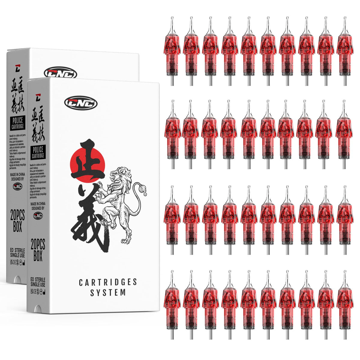 CNC 40Pcs Tattoo Cartridges Needles Disposable Mixed #12 Standard Round Liner 3RL 5RL 7RL 9RL Tattoo Needles EN04R-40KIT-FF