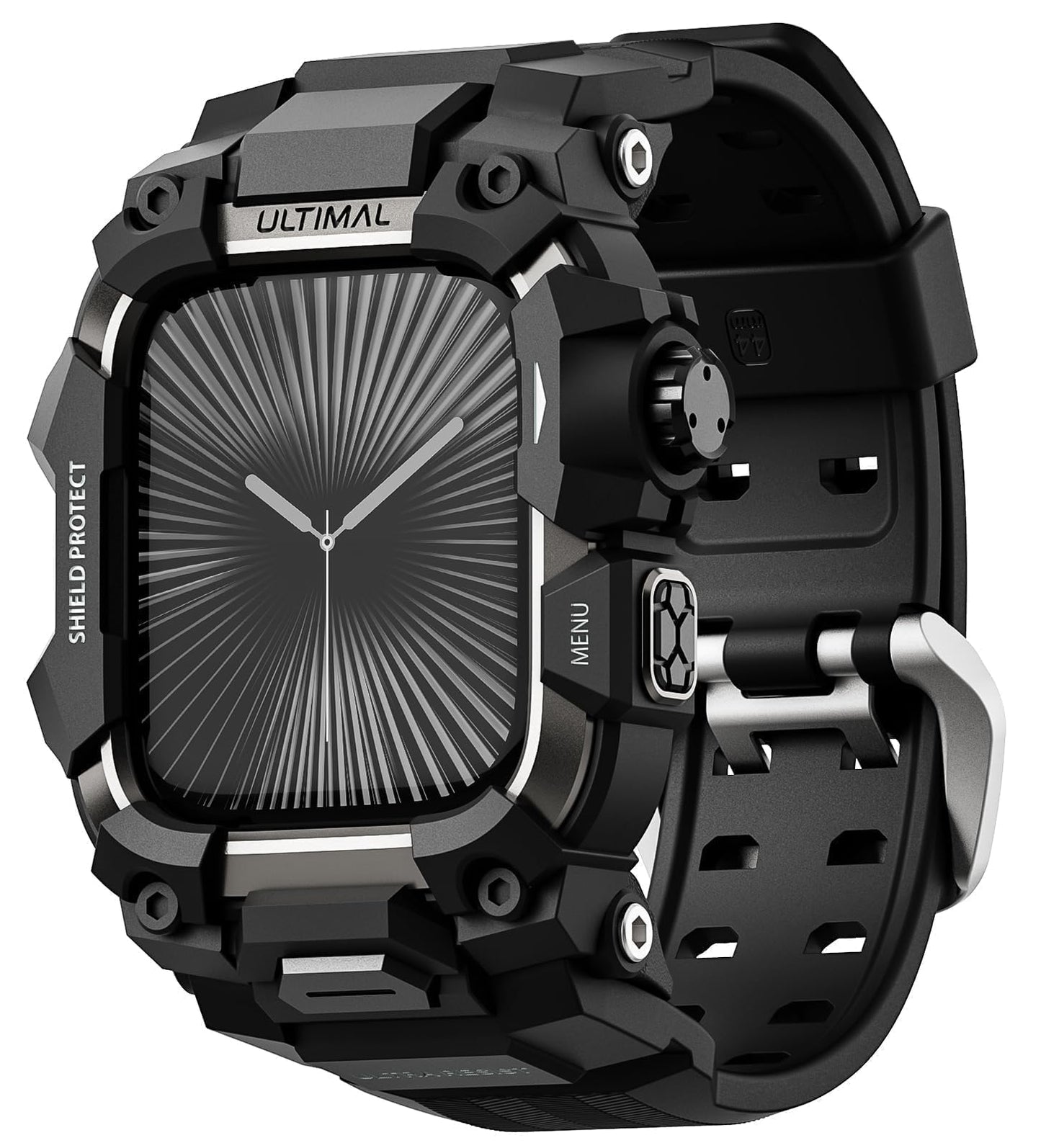 ULTIMAL Rugged Case with Band for Apple Watch Straps 46mm, Compatible with Apple Watch Series 11/10 Band, Enhanced Military Grade Shockproof Bumper