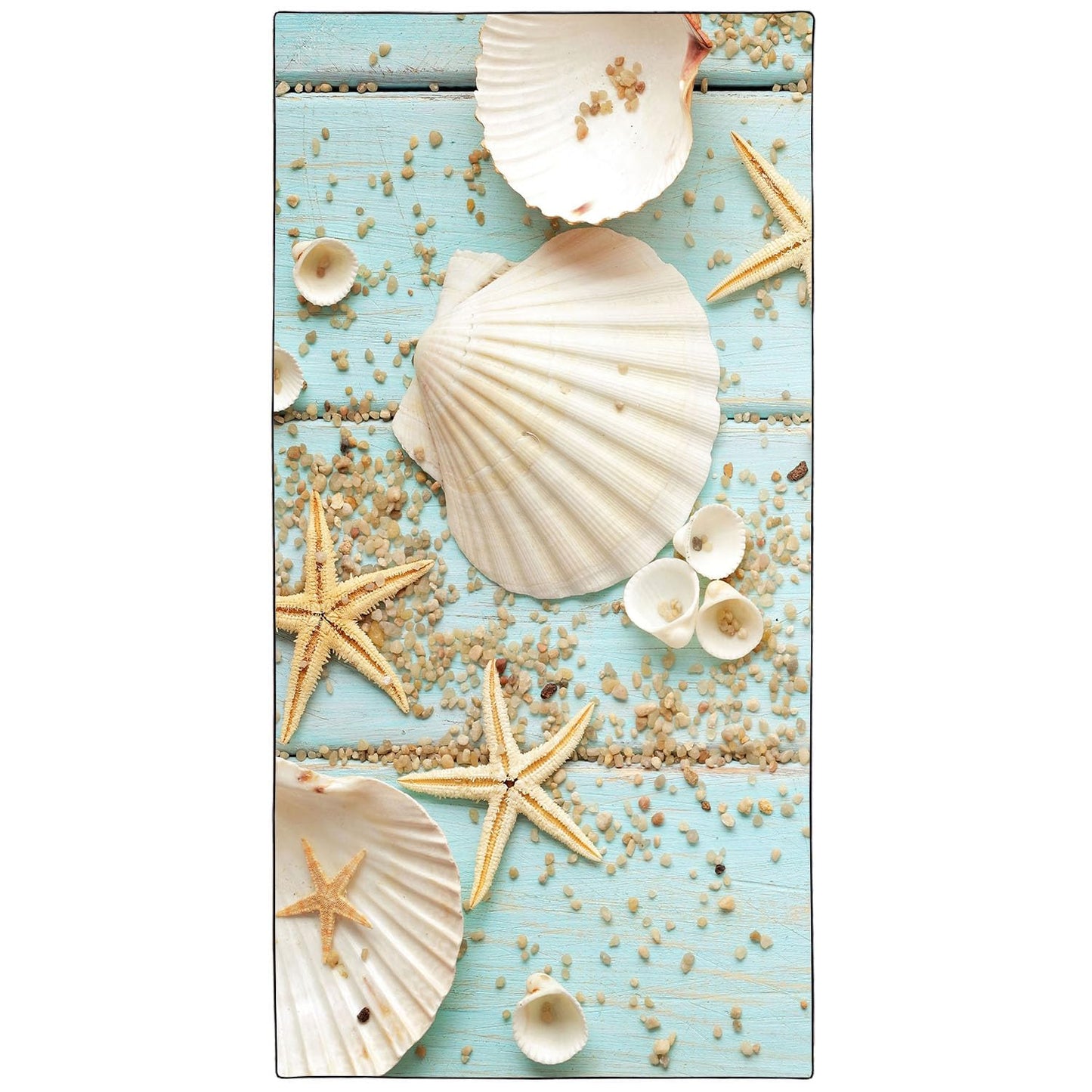 YISUMEI Wooden Board Starfish Shells Beach Towels for Adults Extra Large 180x90cm, Microfibre Quick Dry Towel for Travel Swimming Camping Sports