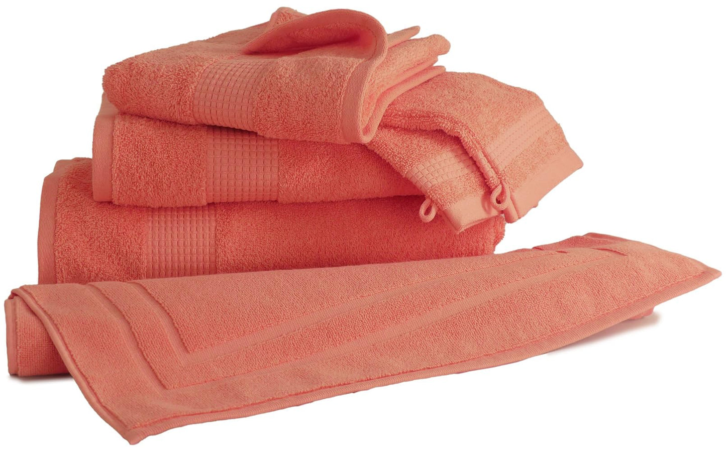 Le linge de Jules Bath Towel 50 x 90 cm 100% Cotton 450 g/m² Coral