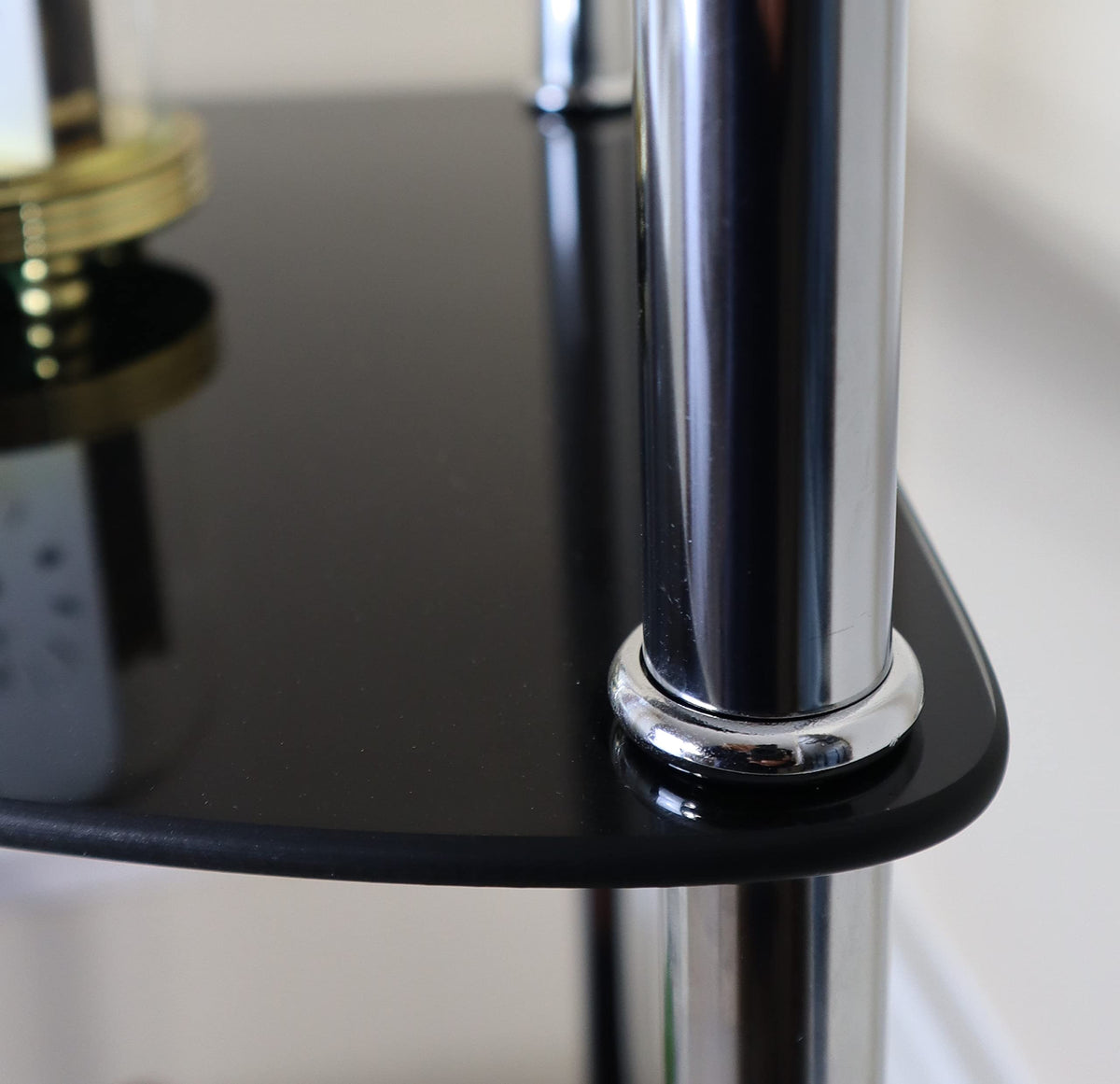 ASPECT Polo 5 Tier Corner Display Glass Unit-Black, Chrome, S