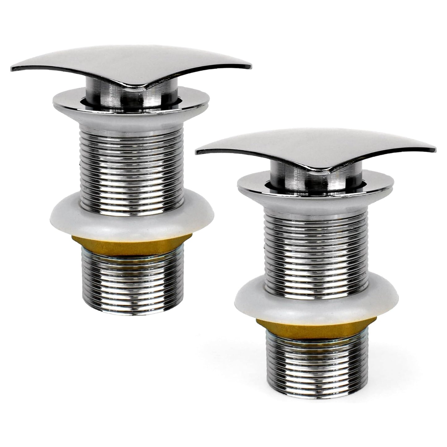 Xcel Home 2x Unslotted Square Click Clack Basin Waste Chrome Brass Replacement Pop Up Bathroom Toilet Sink Plug