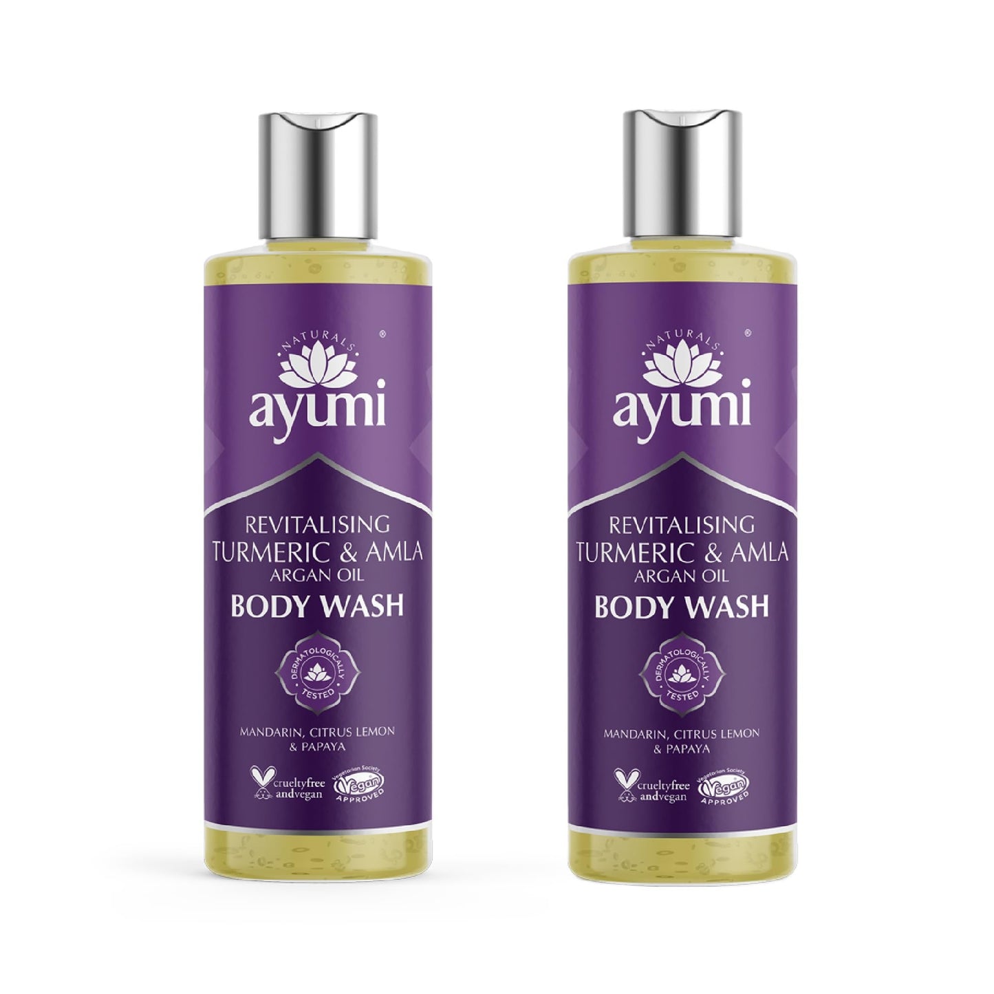 Ayumi Turmeric Body Wash Sensitive Skin | Hydrating Cleanser for Dry Skin | Natural Shower Gel to Soothe Irritation | Brightening Body Wash with